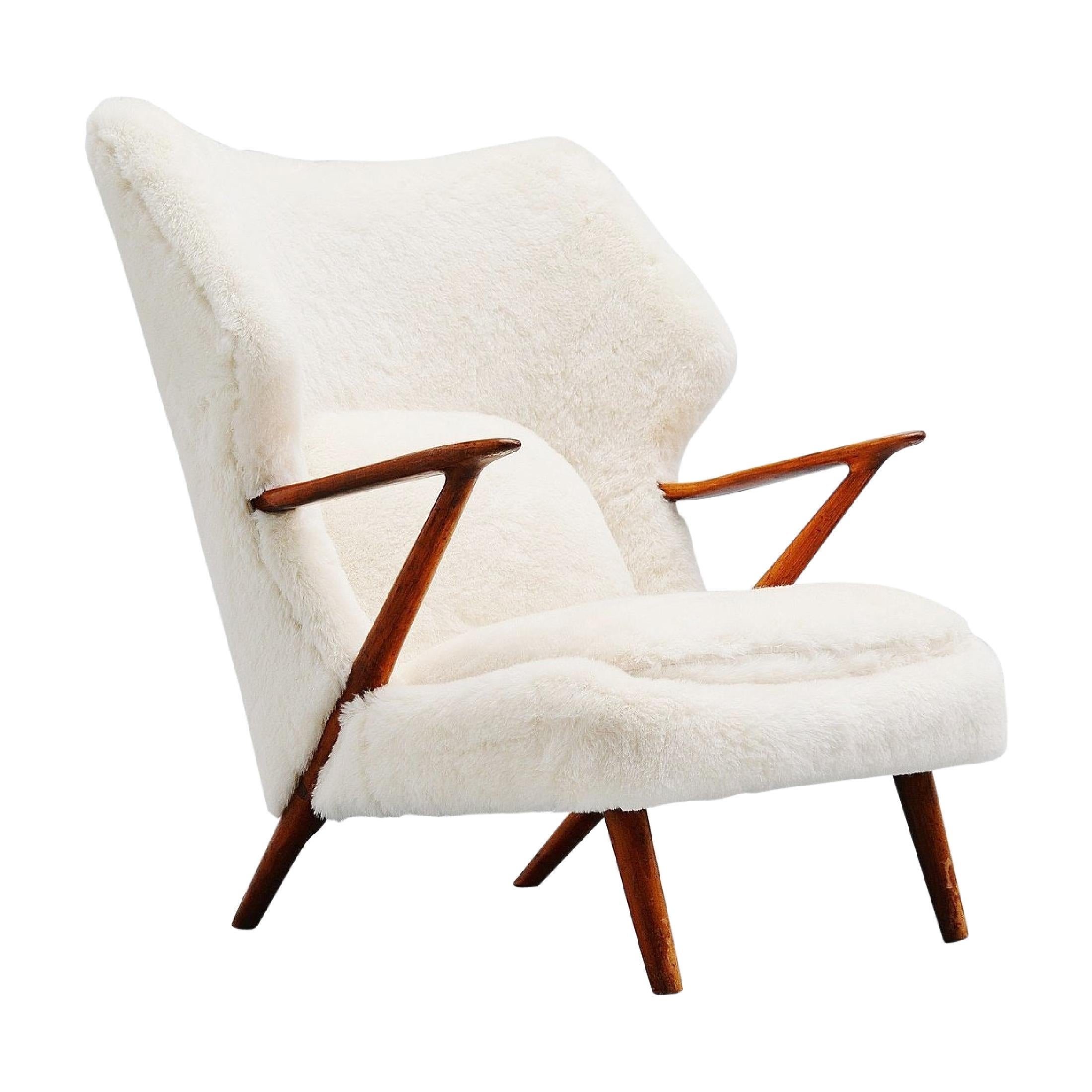 Kurt Olsen Papa Bear Chair in Alpaca Wool, Denmark, 1955