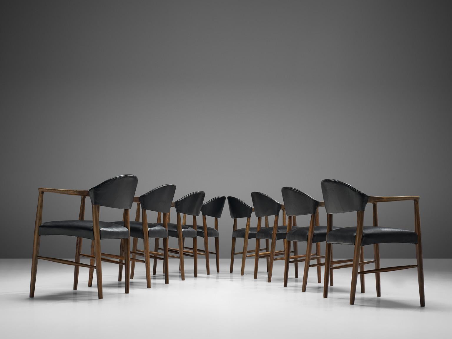 Danish Kurt Olsen Set of Eight Dining Chairs