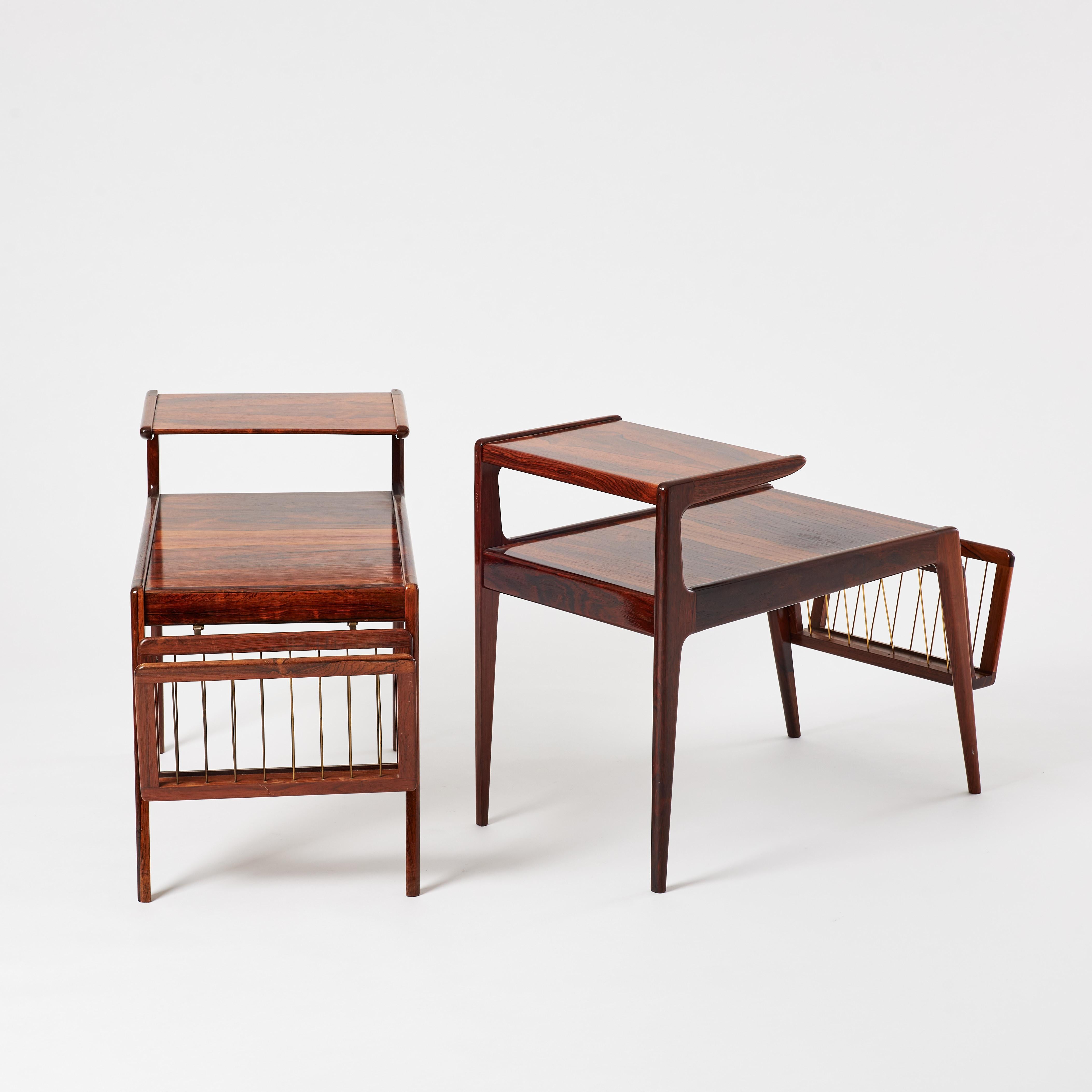Kurt Ostervig A pair of Jason Danmark side tables Denmark 1960 Signed (Moderne der Mitte des Jahrhunderts) im Angebot