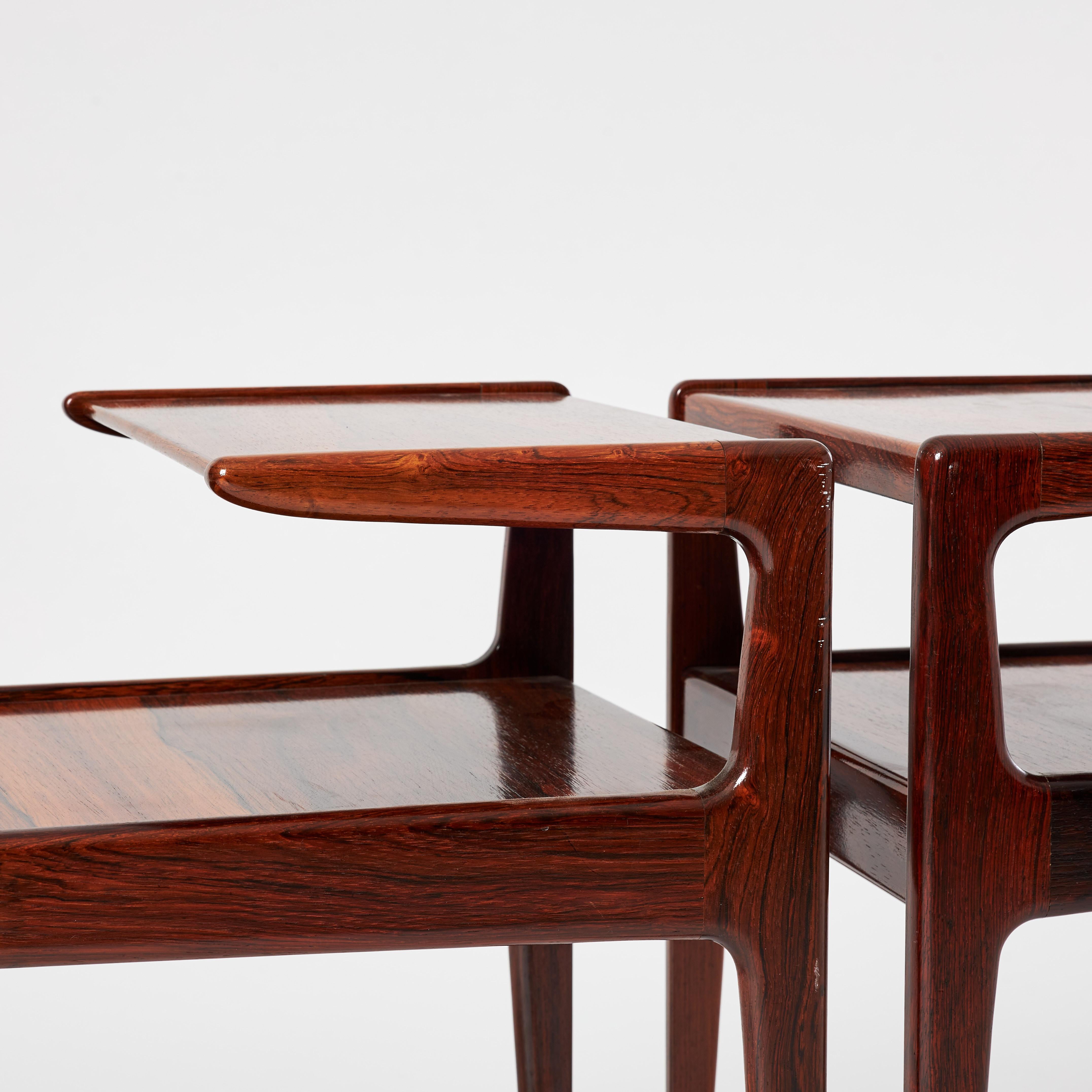 Kurt Ostervig A pair of Jason Danmark side tables Denmark 1960 Signed (Dänisch) im Angebot