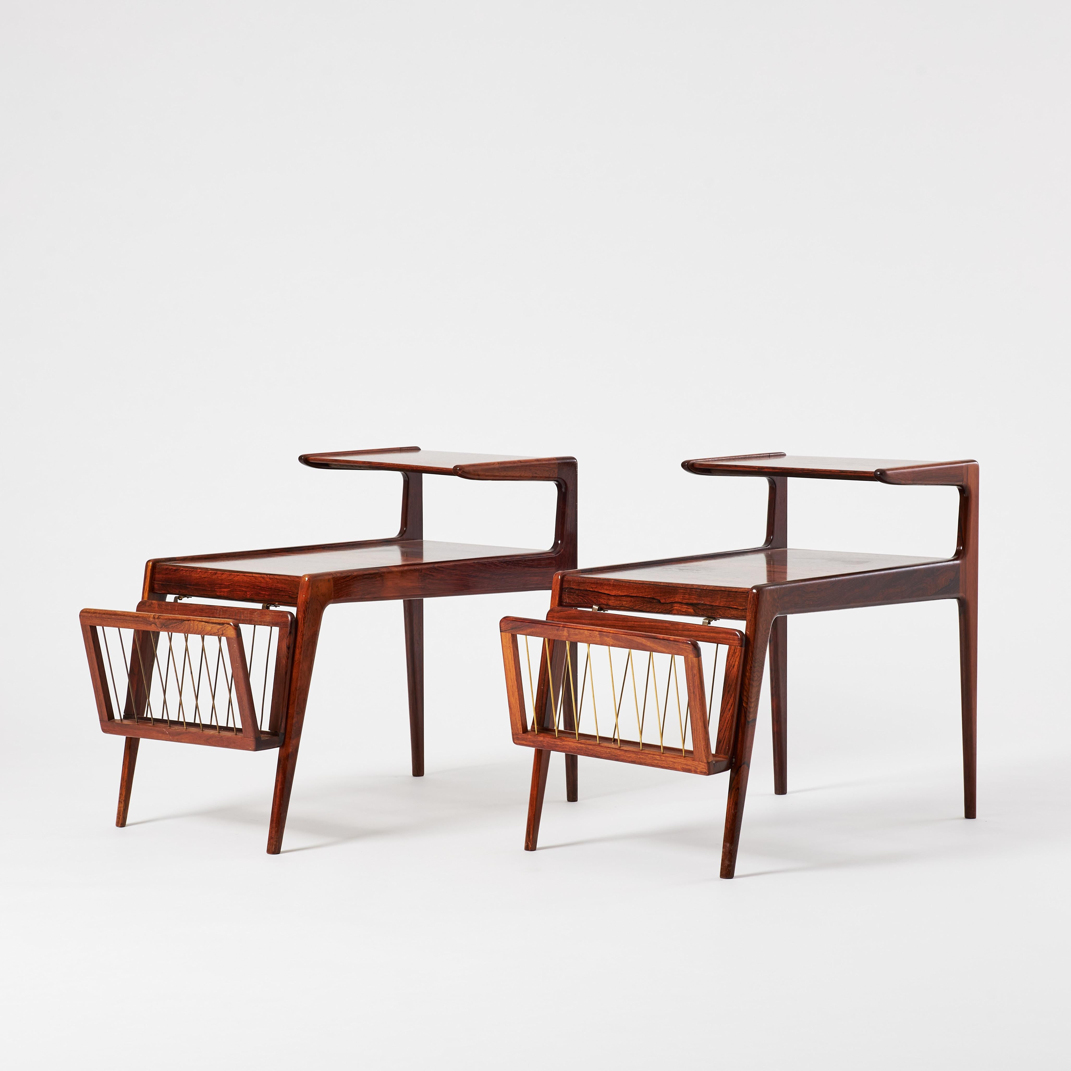 Kurt Ostervig A pair of Jason Danmark side tables Denmark 1960 Signed (20. Jahrhundert) im Angebot