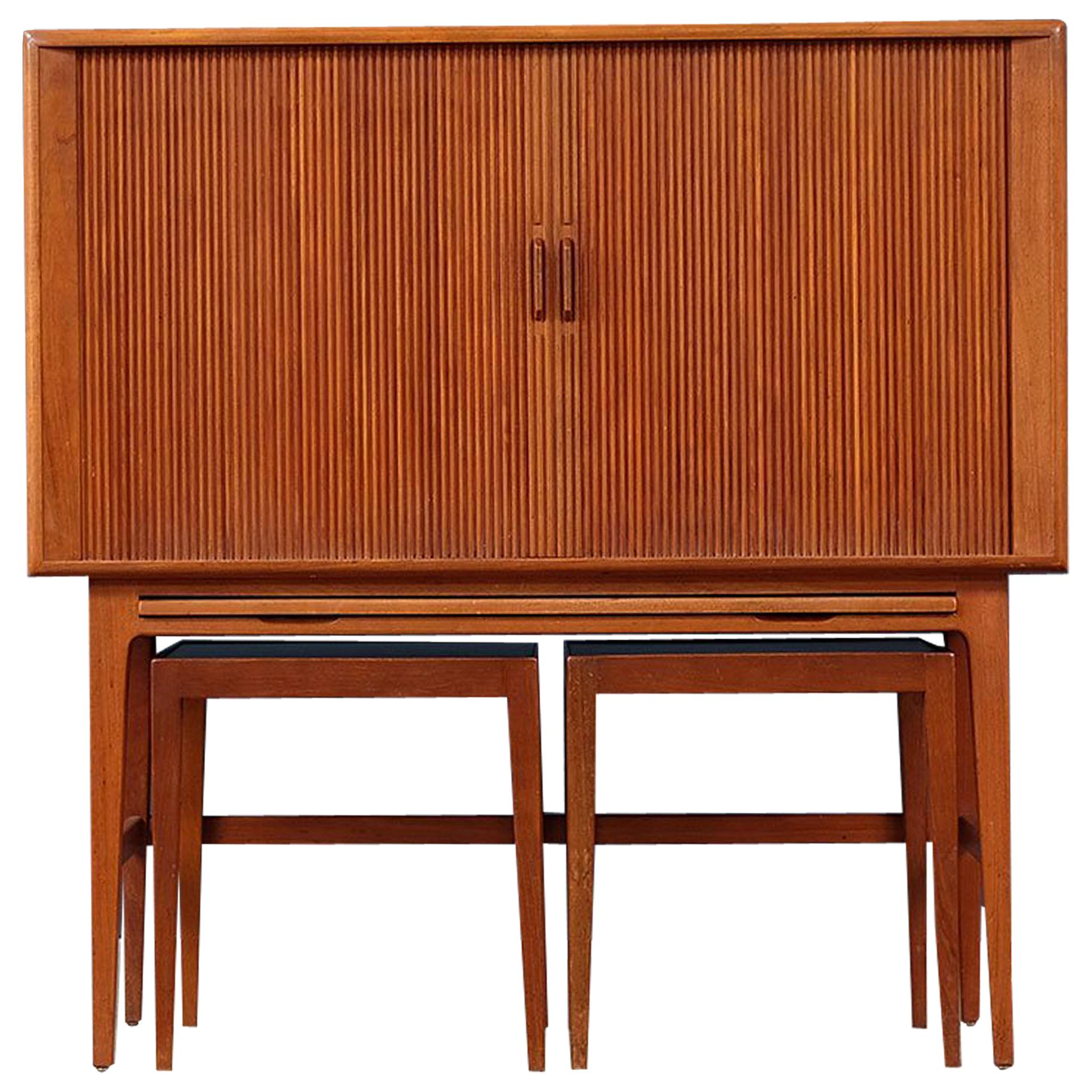 Scandinavian Modern Kurt Ostervig Teak Brown Cabinet, Mid-20th Century