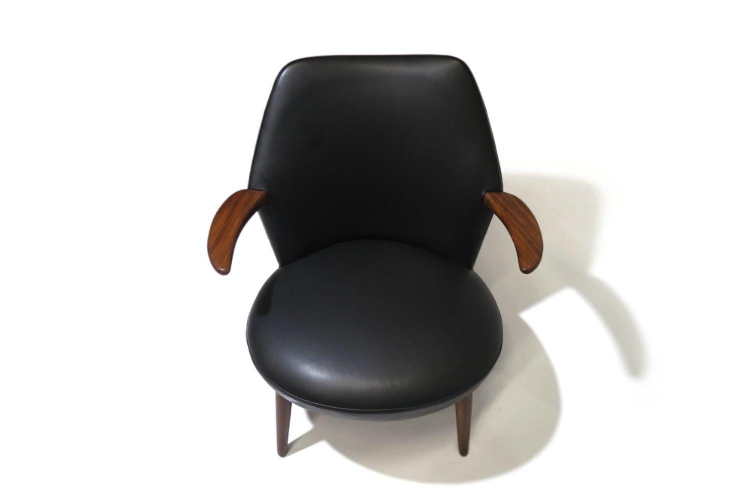 Kurt Ostervig Danish Lounge Chair in Black Leather For Sale 8