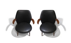 Kurt Ostervig Danish Lounge Chair in Black Leather