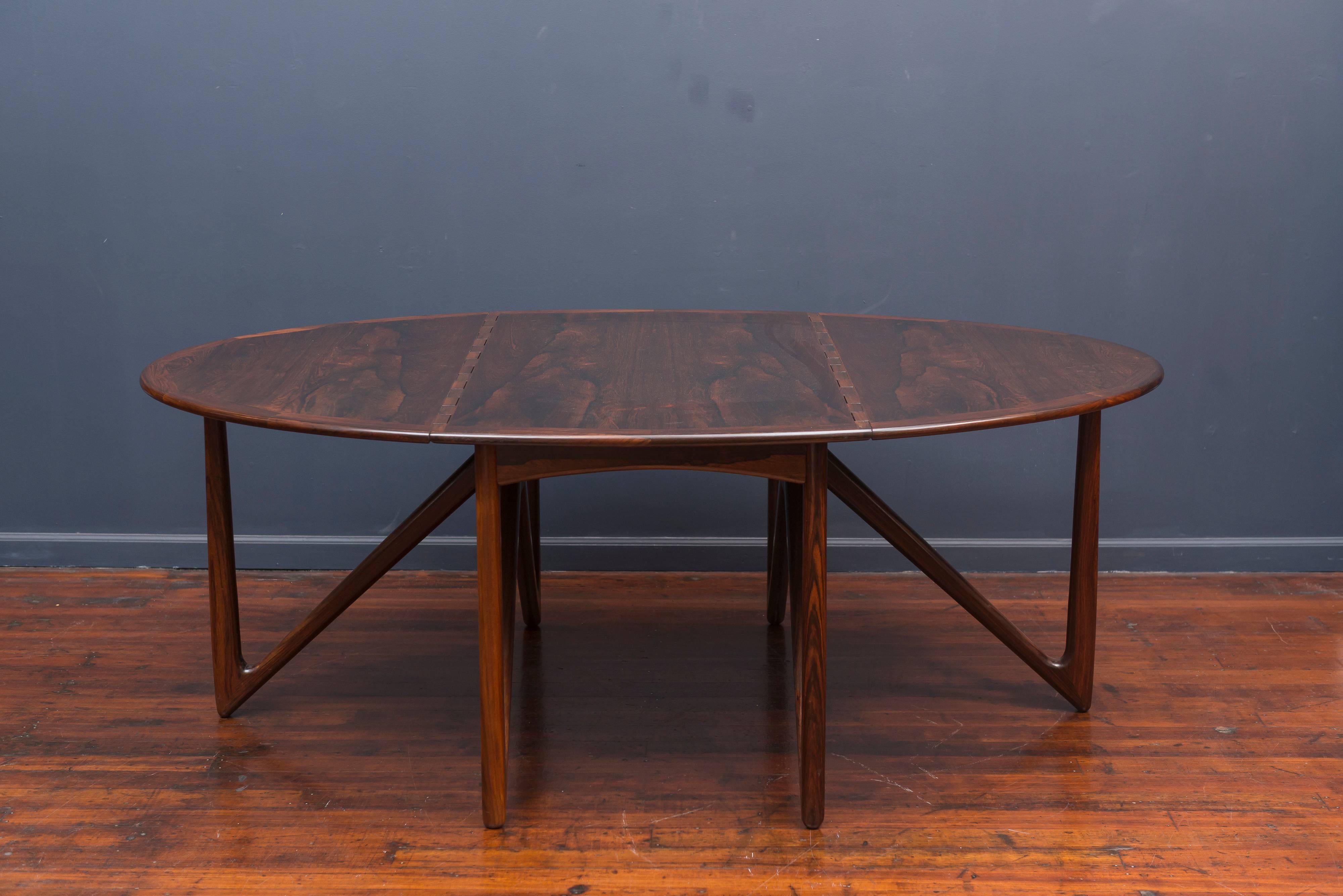 Scandinavian Modern Kurt Ostervig Danish Rosewood Oval Dining Table