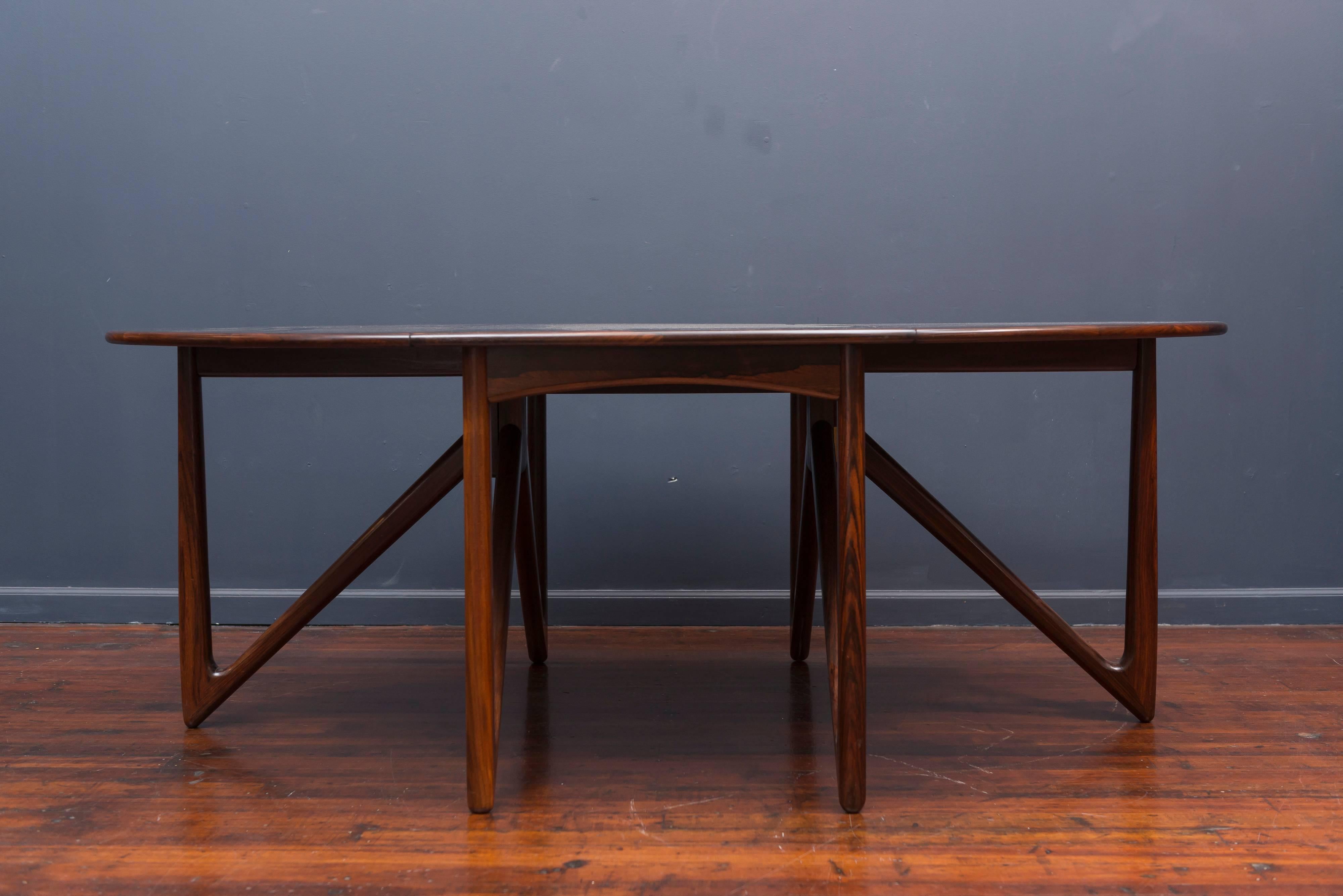 Kurt Ostervig Danish Rosewood Oval Dining Table In Excellent Condition In San Francisco, CA