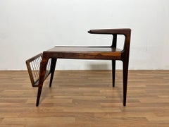 Kurt Ostervig Danish Rosewood Side Table with Magazine Holder, Circa 1960s
