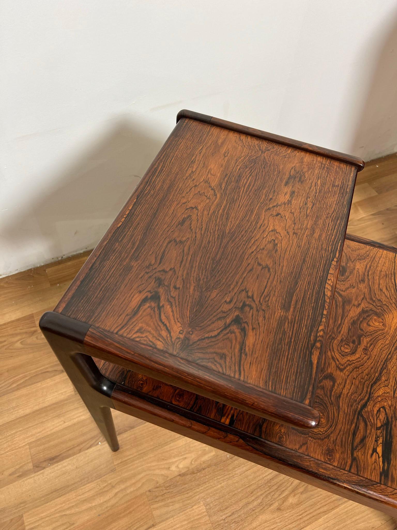 Kurt Ostervig Danish Rosewood Side Table with Magazine Holder, Circa 1960s 2