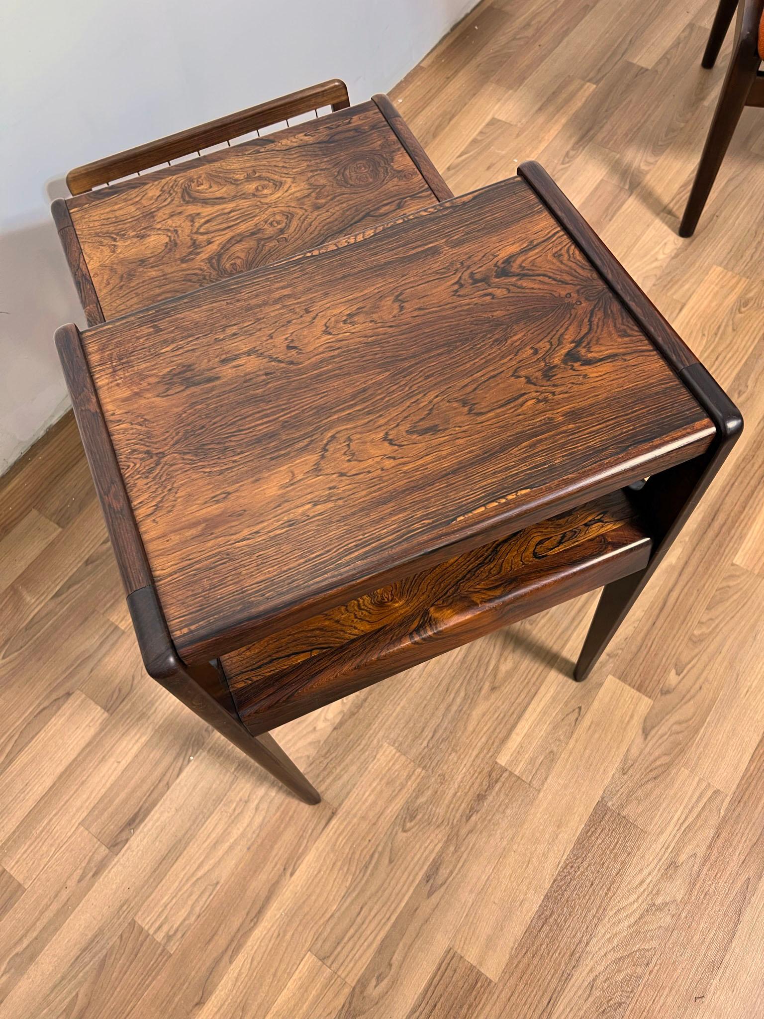 Kurt Ostervig Danish Rosewood Side Table with Magazine Holder, Circa 1960s 3