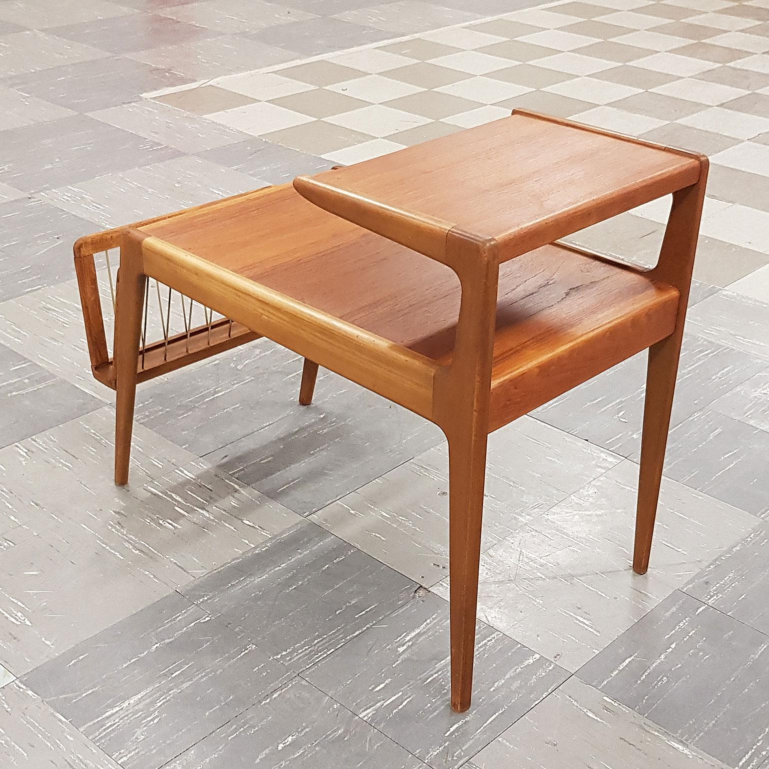 Kurt Ostervig Danish Side Table with Magazine Rack In Fair Condition In Borås, SE