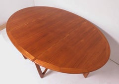 Kurt Ostervig Danish Teak Gate Leg Drop-Leaf Oval Dining Table, circa 1960s
