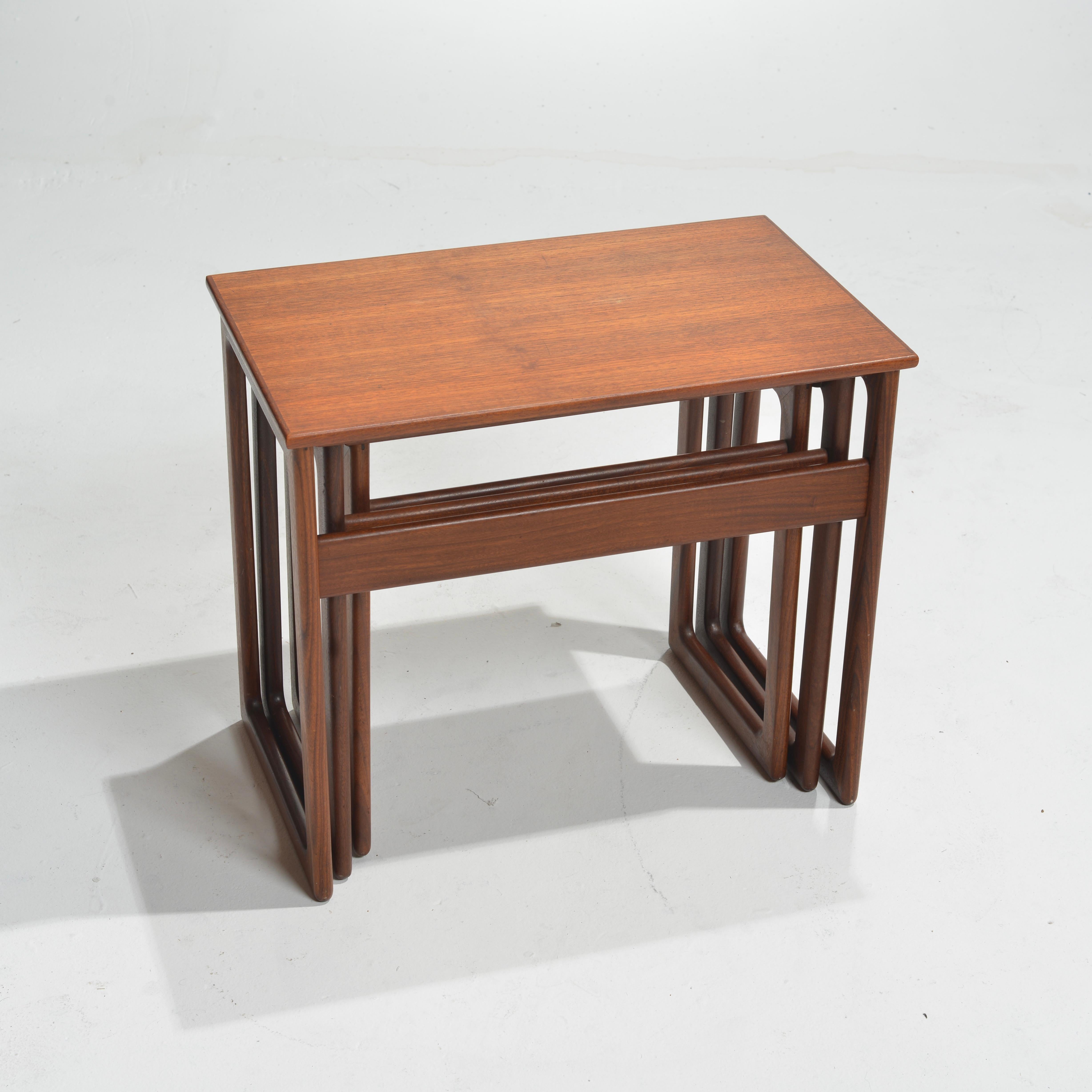 Mid-Century Modern Kurt Ostervig Danish Teak Nesting Tables For Sale