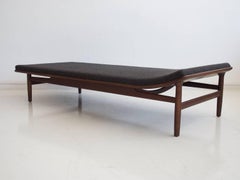 1950s Kurt Ostervig Daybed with Stained Oak Frame and Kvadrat Wool Cushion