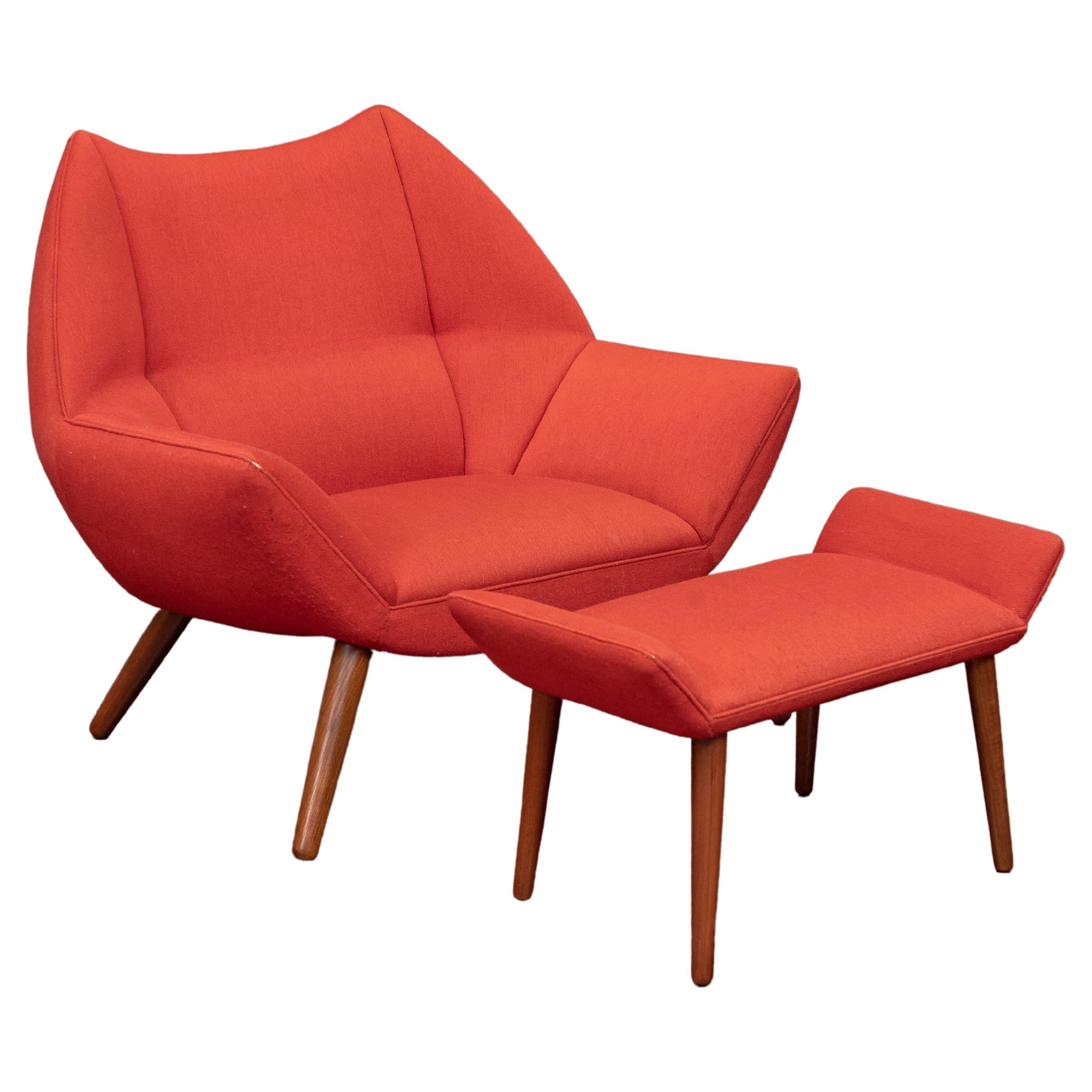 Kurt Ostervig Easy Chair with Ottoman for Schiller Polstermobelfabrik