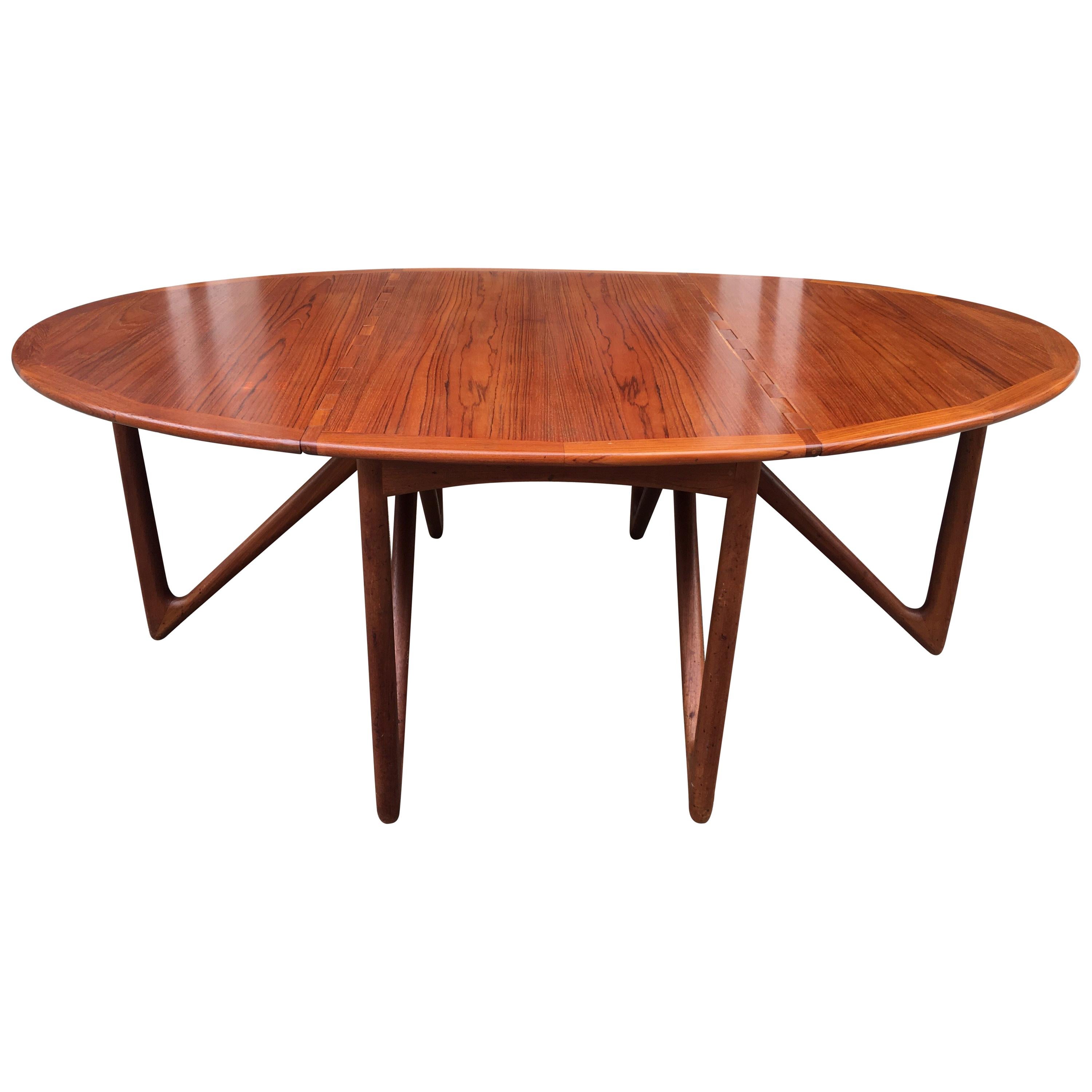 Kurt Ostervig "Eva" Drop Leaf Teak Table by Jason Mobelfabrik