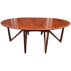 Kurt Ostervig "Eva" Drop Leaf Teak Table by Jason Mobelfabrik