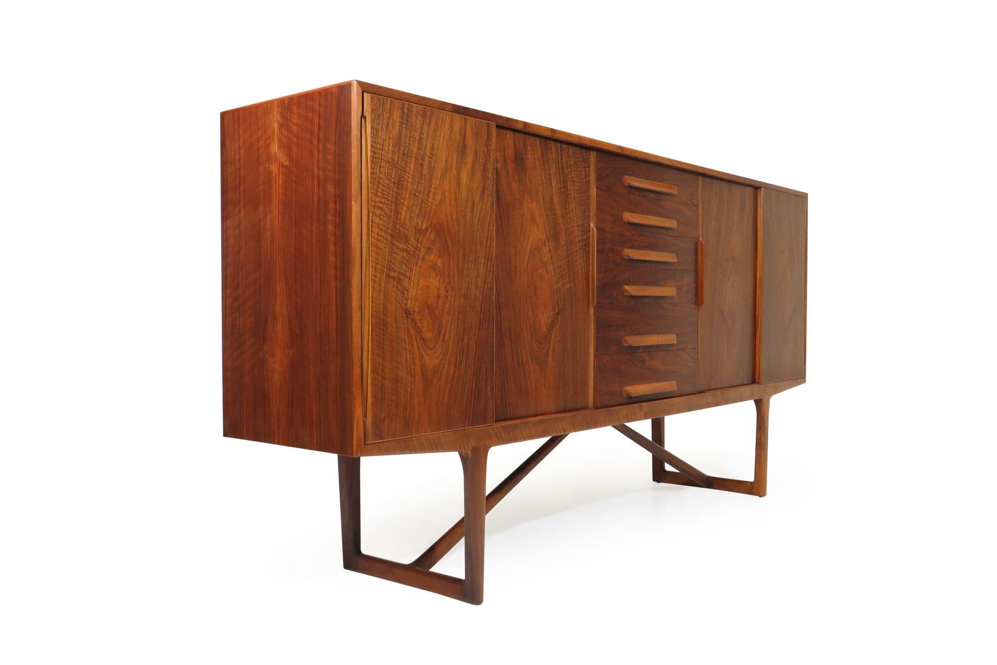 Scandinavian Modern Kurt Ostervig for Brande Mobelfabrik Burled Walnut Cabinet For Sale