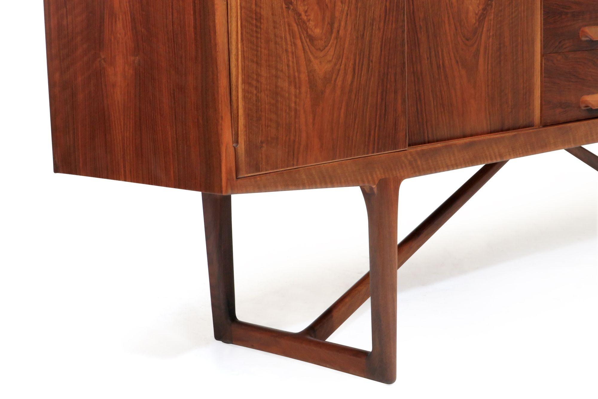 Oiled Kurt Ostervig for Brande Mobelfabrik Burled Walnut Cabinet For Sale