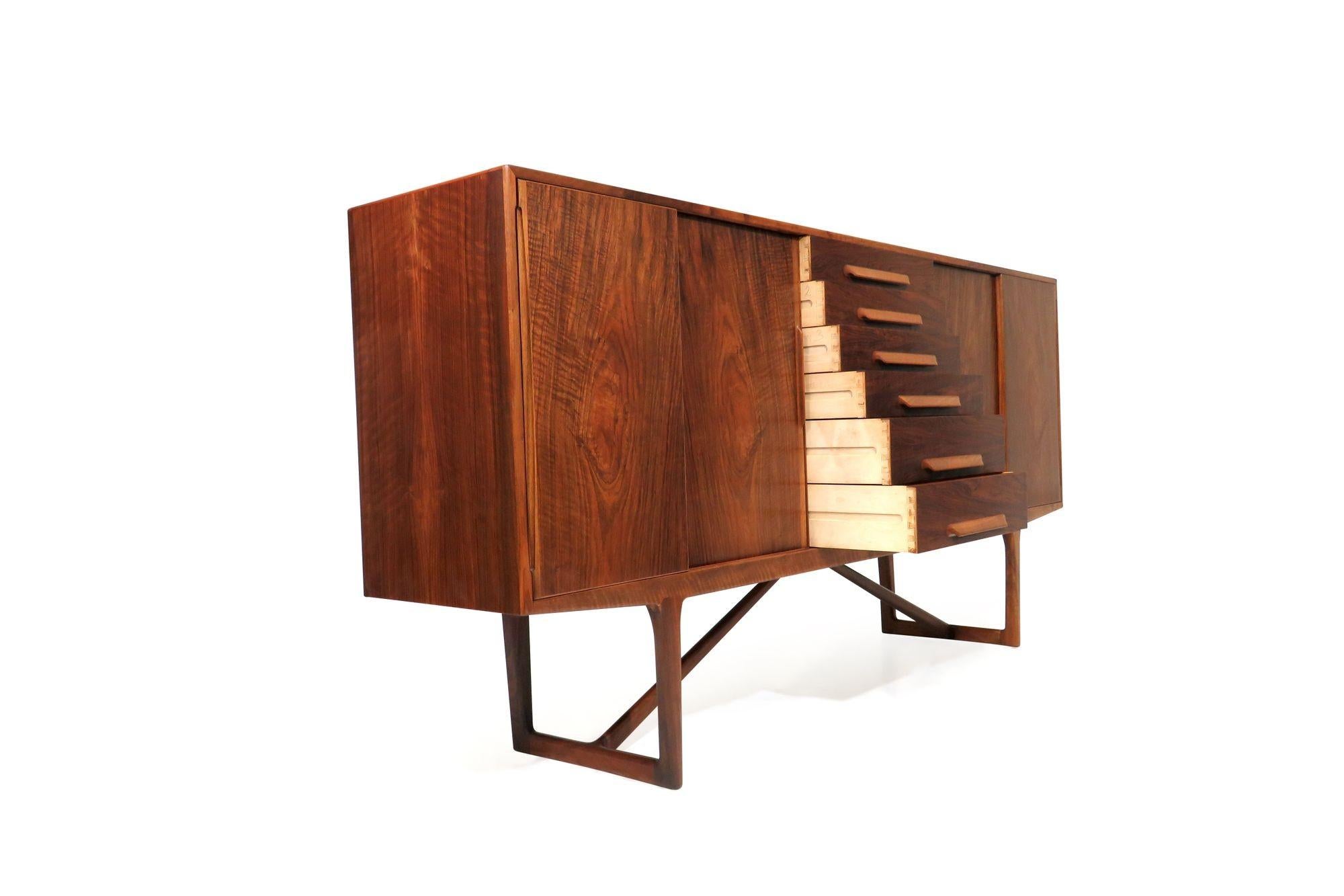 20th Century Kurt Ostervig for Brande Mobelfabrik Burled Walnut Cabinet For Sale