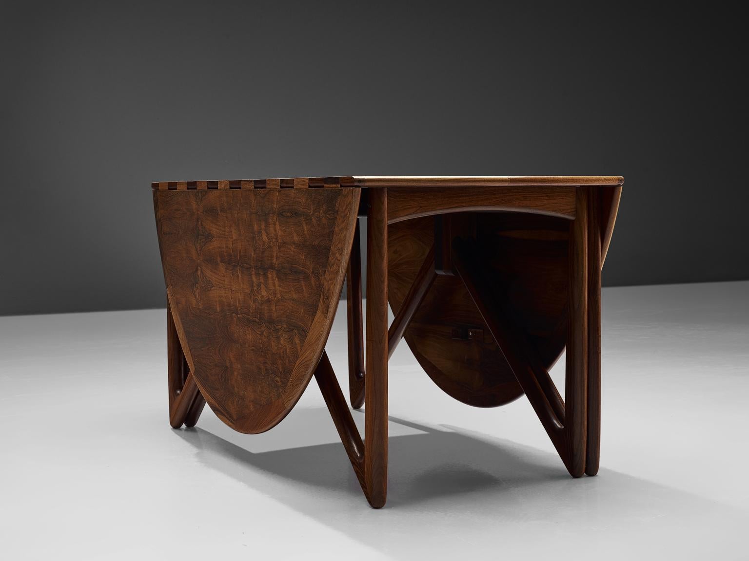 Kurt Ostervig for Jason Mobler Oval Rosewood Dining Table In Good Condition In Waalwijk, NL