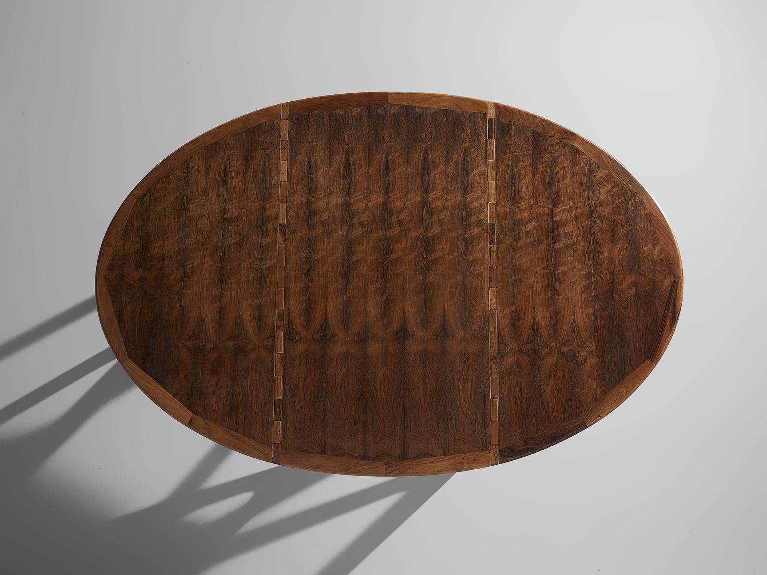 Mid-20th Century Kurt Ostervig for Jason Mobler Oval Rosewood Dining Table