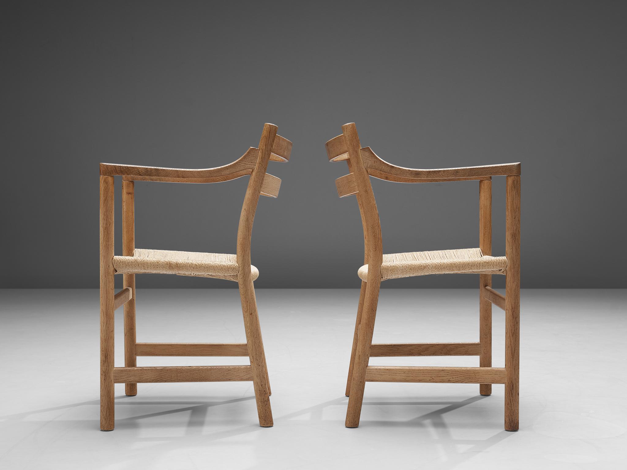 Cane Kurt Ostervig for KP Møbler Pair of Armchairs in Oak