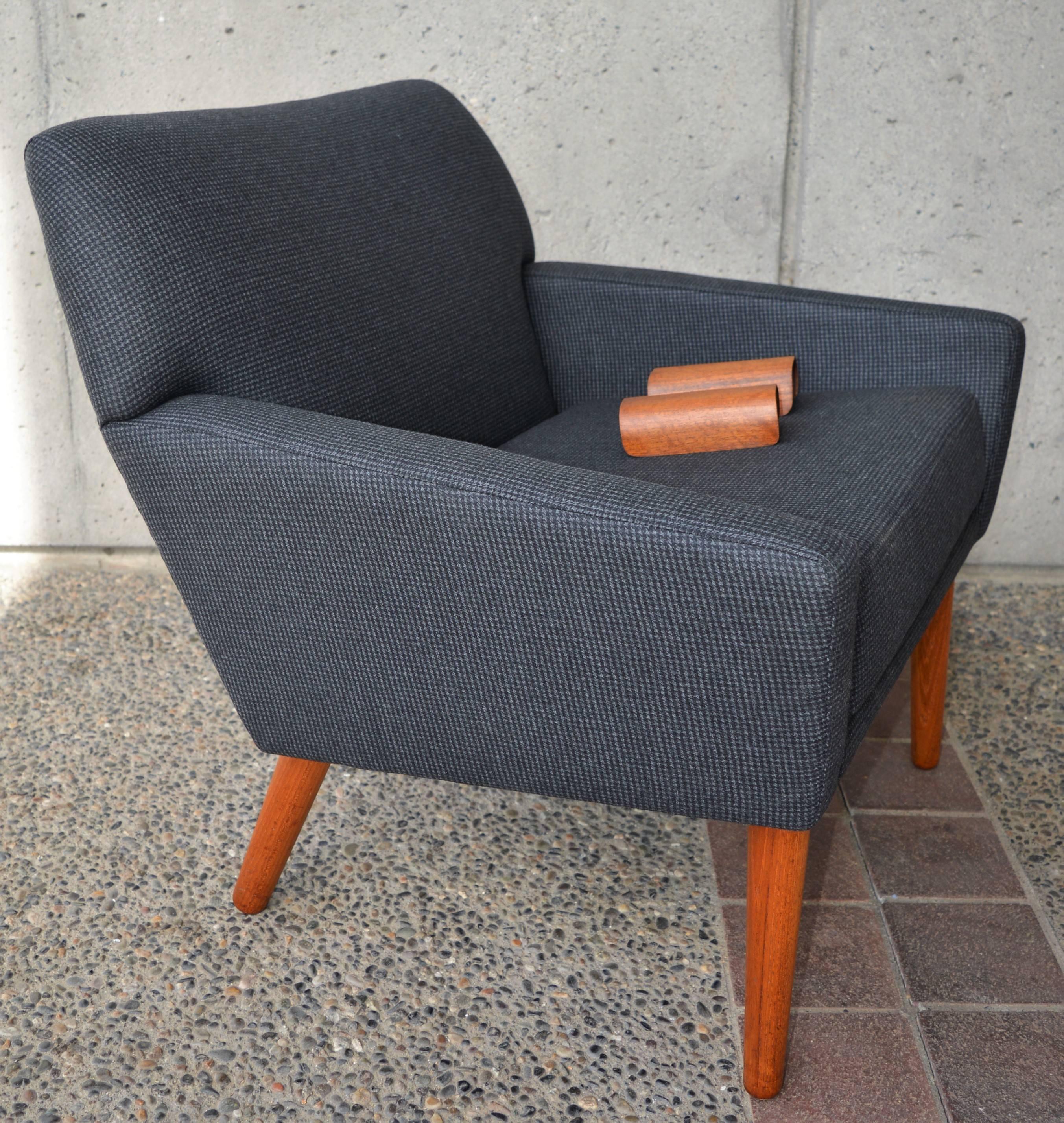 Kurt Ostervig for Rolschau Restored Teak Base Lounge Chair Adjustable Arm Rests 4
