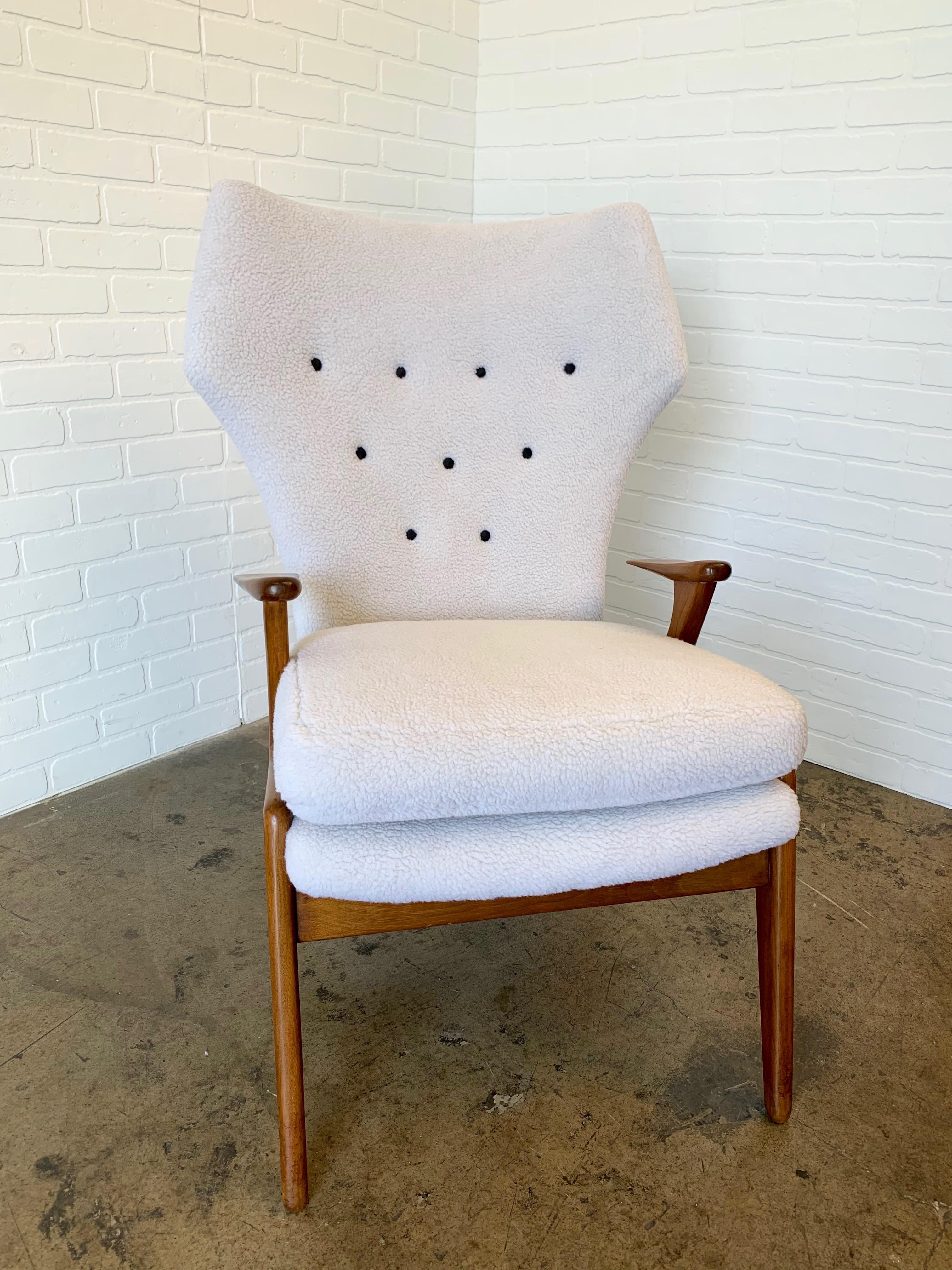 Kurt Ostervig High Back Lounge Chair In Good Condition In Denton, TX