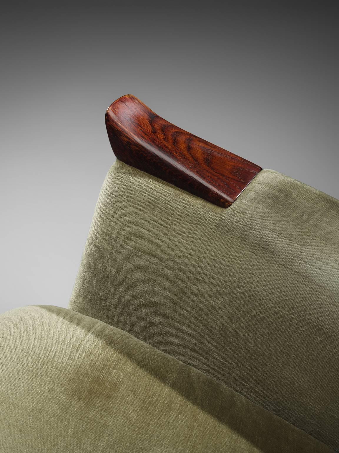 Fabric Kurt Ostervig Lounge Chair in Soft Green Velvet