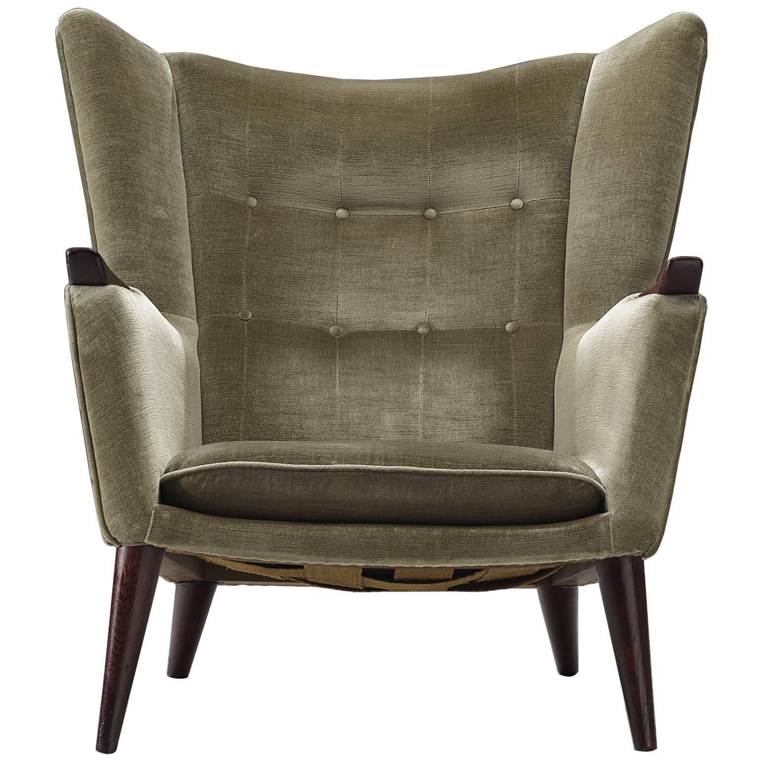 Kurt Ostervig Lounge Chair in Soft Green Velvet