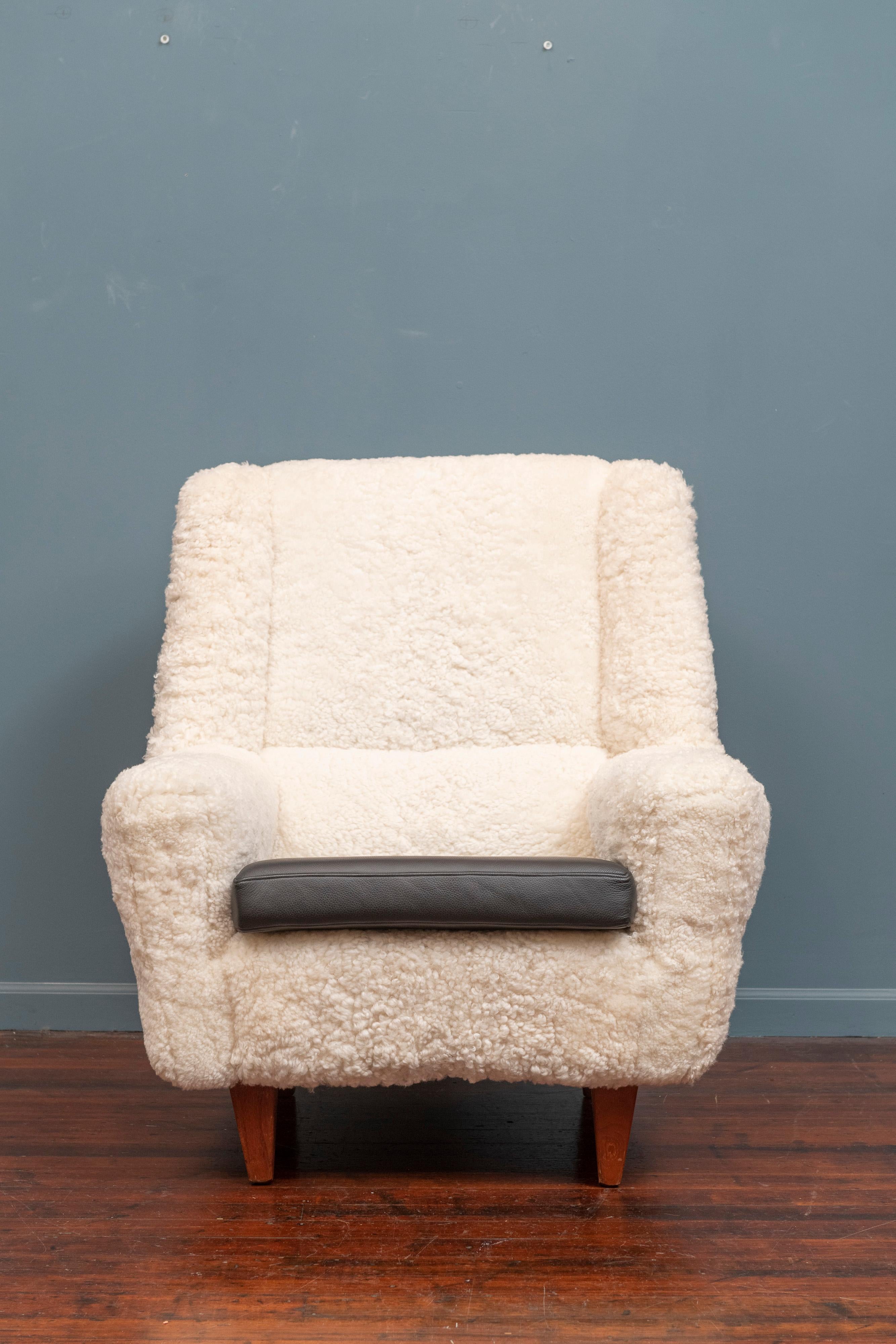 Scandinavian Modern Kurt Ostervig Lounge Chair, Model 61 in Lambswool