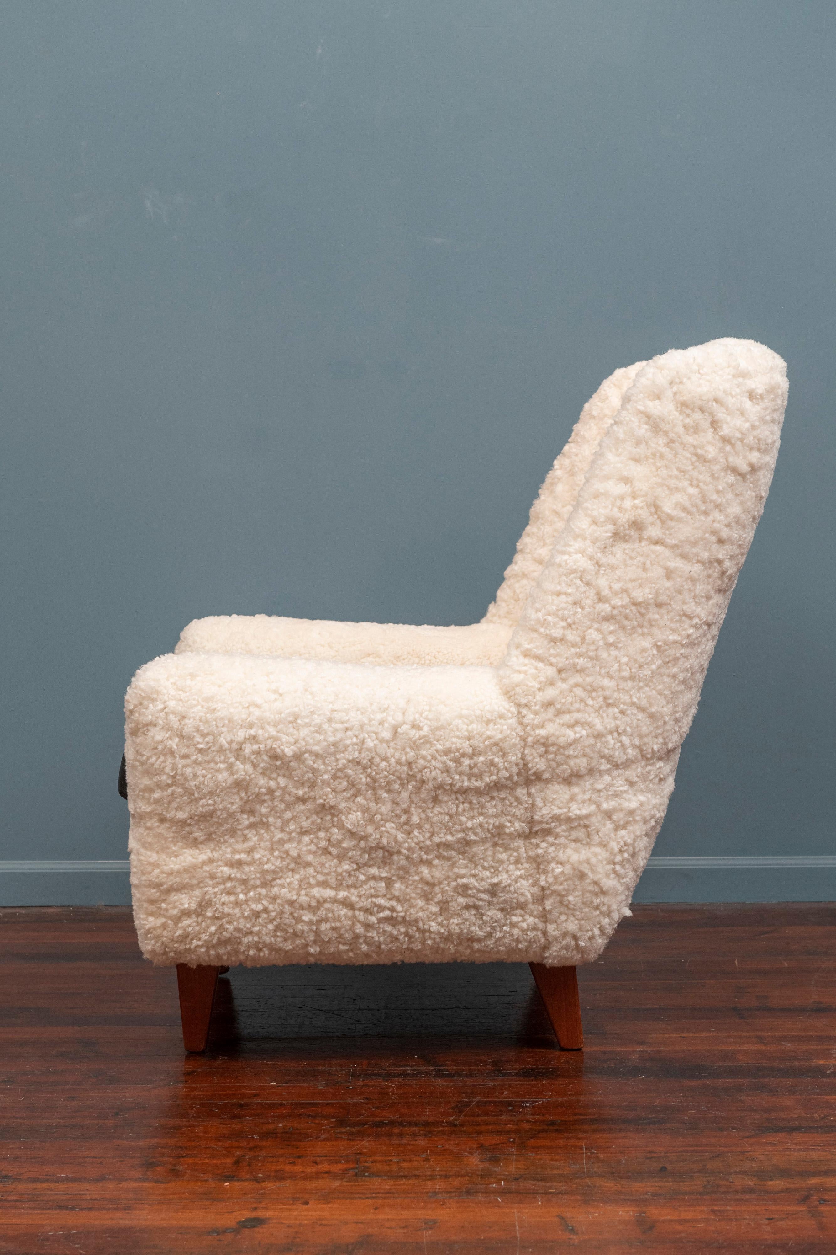 Danish Kurt Ostervig Lounge Chair, Model 61 in Lambswool