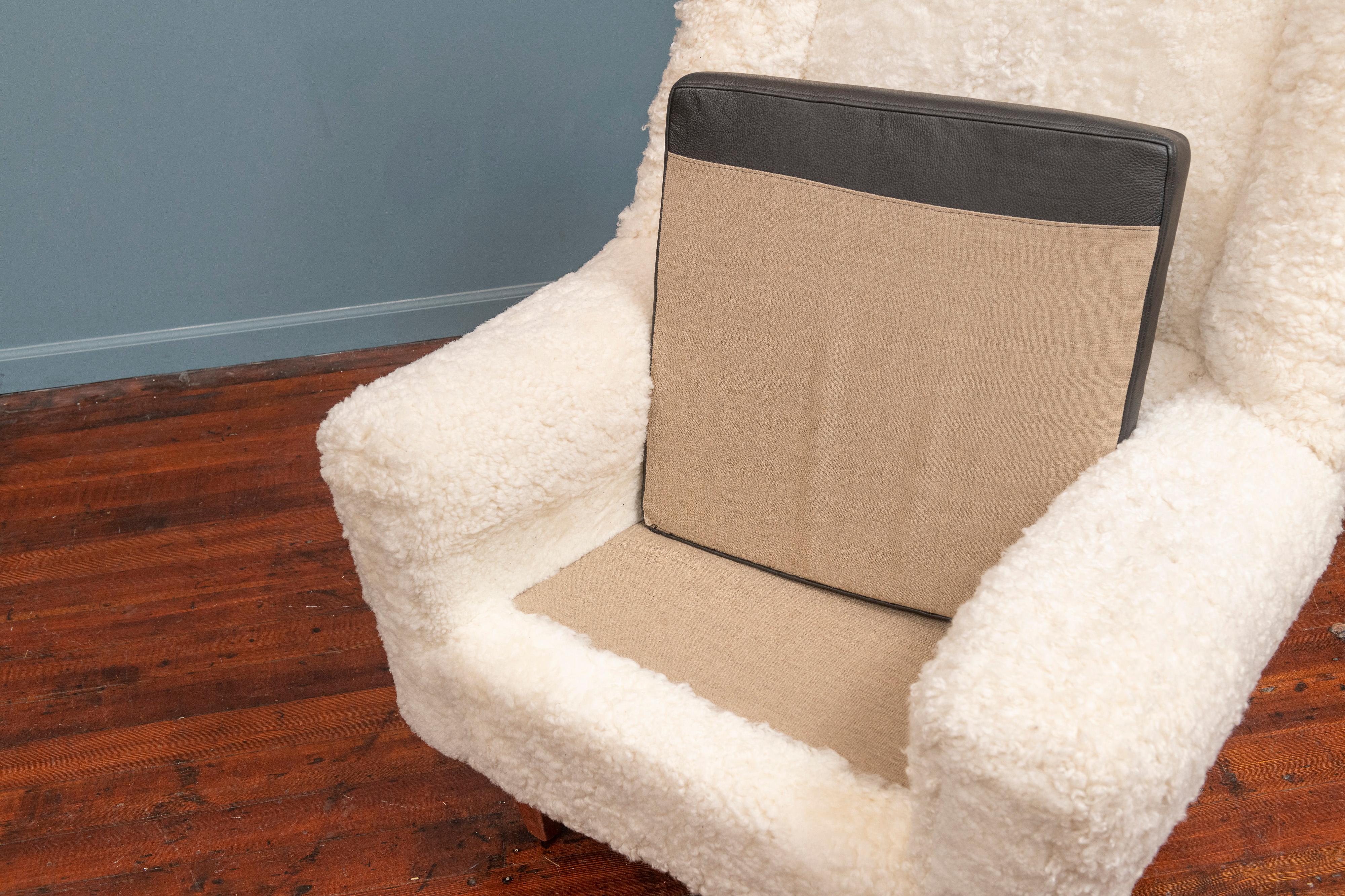 Mid-20th Century Kurt Ostervig Lounge Chair, Model 61 in Lambswool