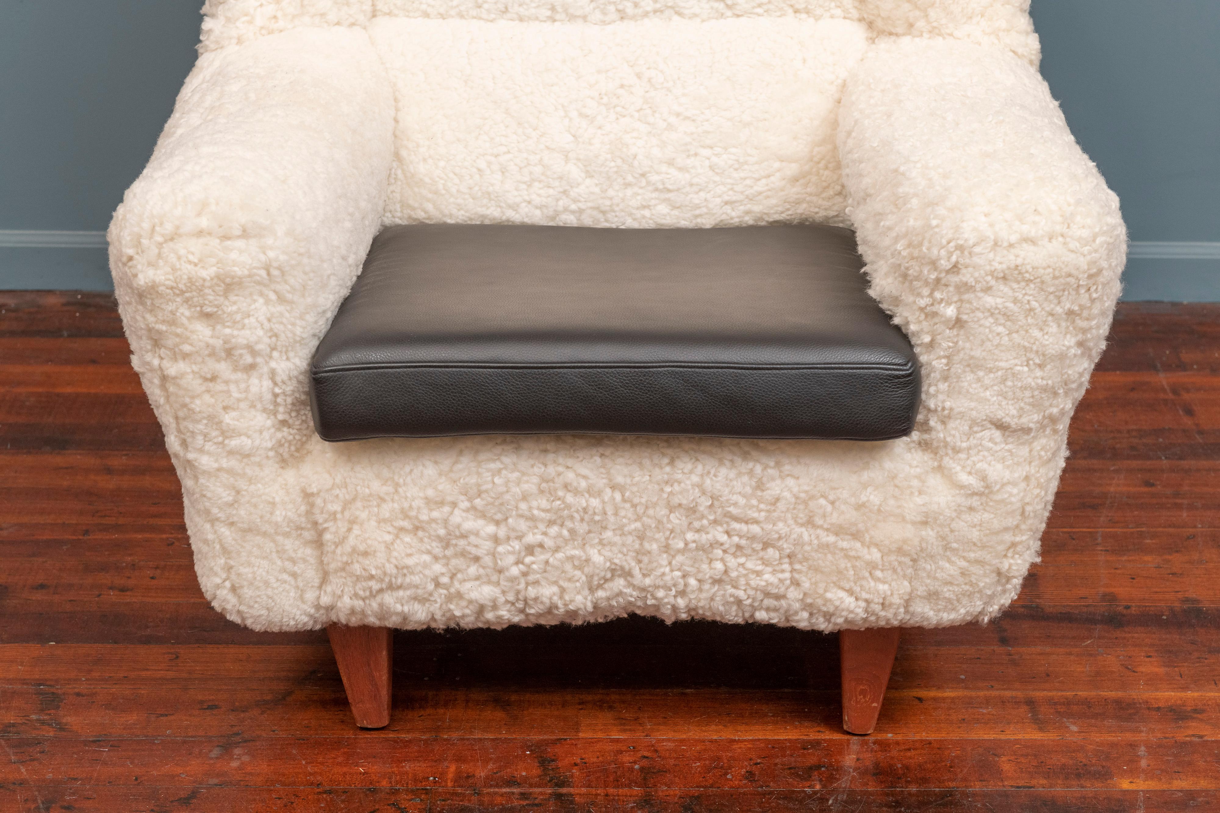 Kurt Ostervig Lounge Chair, Model 61 in Lambswool 1