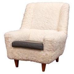 Kurt Ostervig Lounge Chair, Model 61 in Lambswool