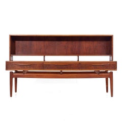 Kurt Ostervig Mid Century Danish Rosewood Low Credenza Bookcase