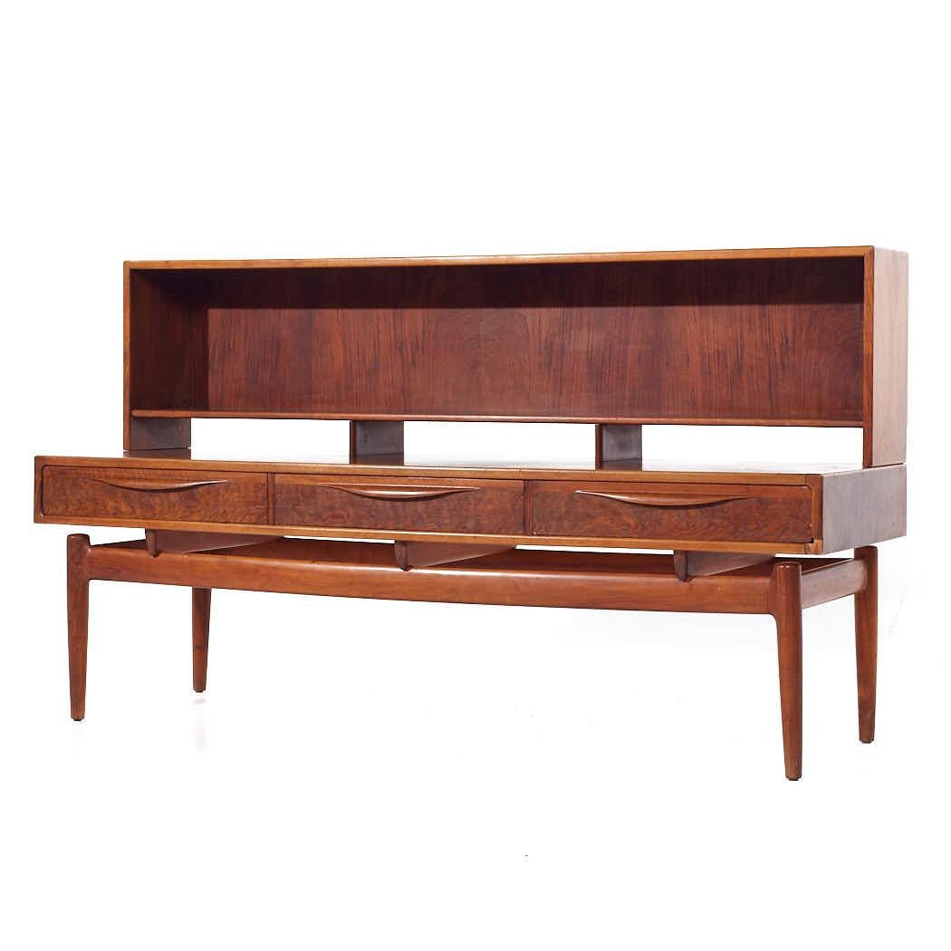 Mid-Century Modern Kurt Ostervig Mid Century Danish Rosewood Low Credenza Bookcase For Sale