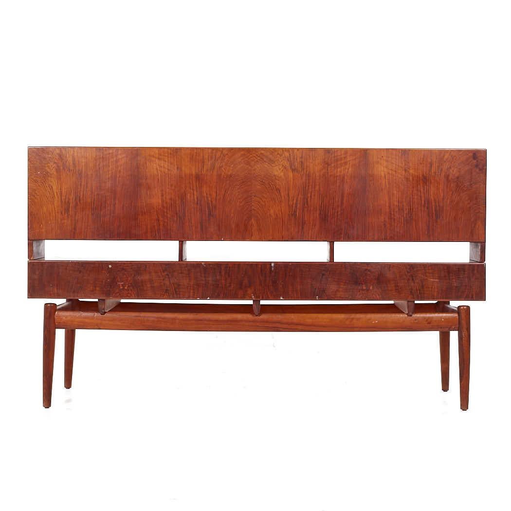 Late 20th Century Kurt Ostervig Mid Century Danish Rosewood Low Credenza Bookcase For Sale