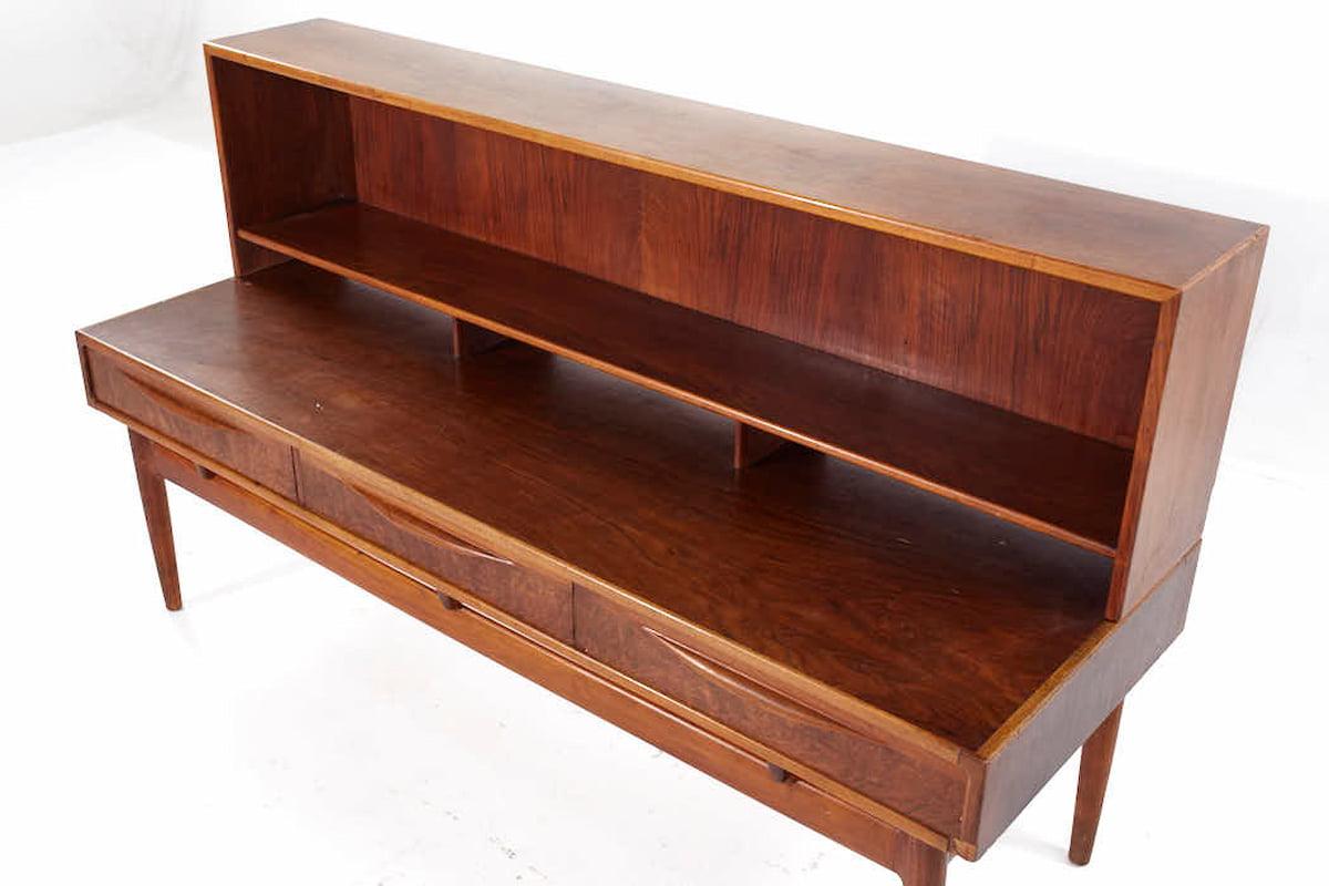 Kurt Ostervig Mid Century Danish Rosewood Low Credenza Bookcase For Sale 2