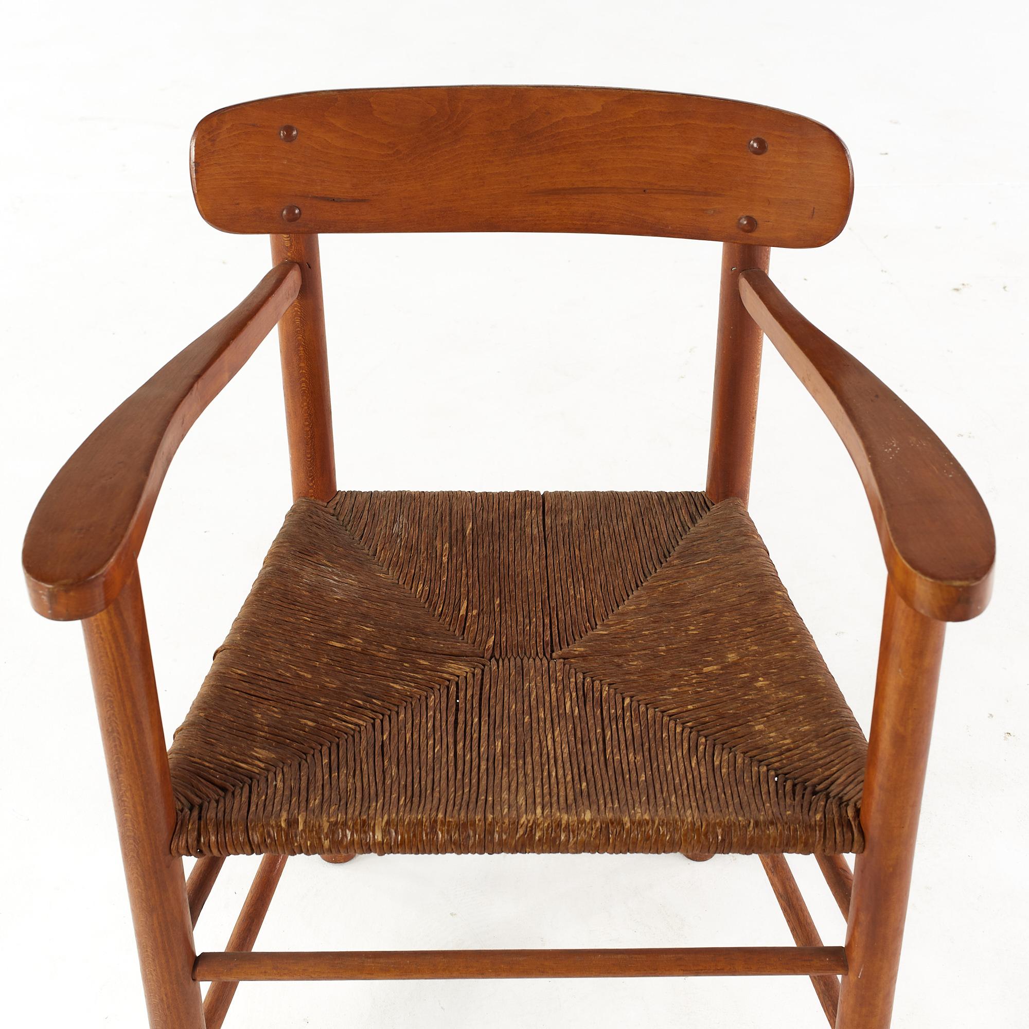 Kurt Ostervig Mid Century Esszimmerstühle aus Teakholz und Rohr - 4er Set im Angebot 2