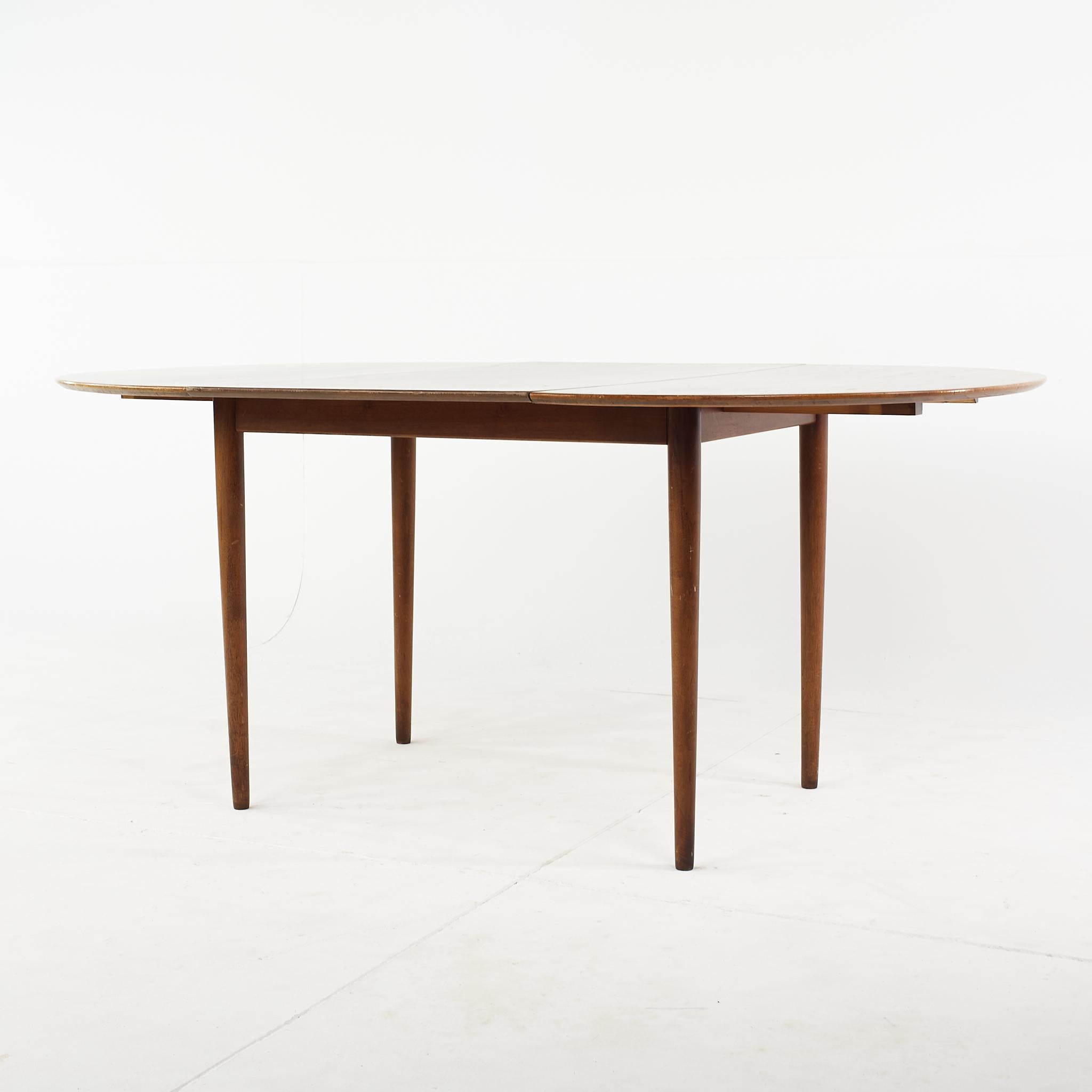 Kurt Ostervig Mid Century Teak Expanding Round Dining Table For Sale 4