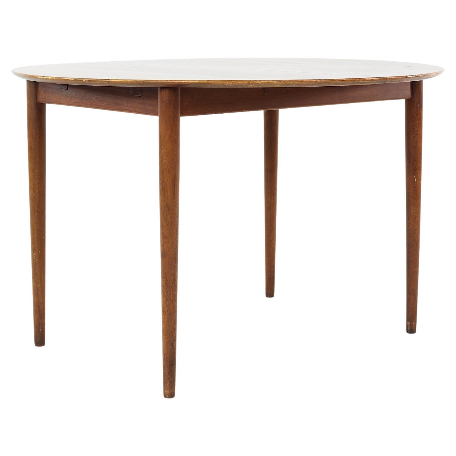 Kurt Ostervig Mid Century Teak Expanding Round Dining Table For Sale