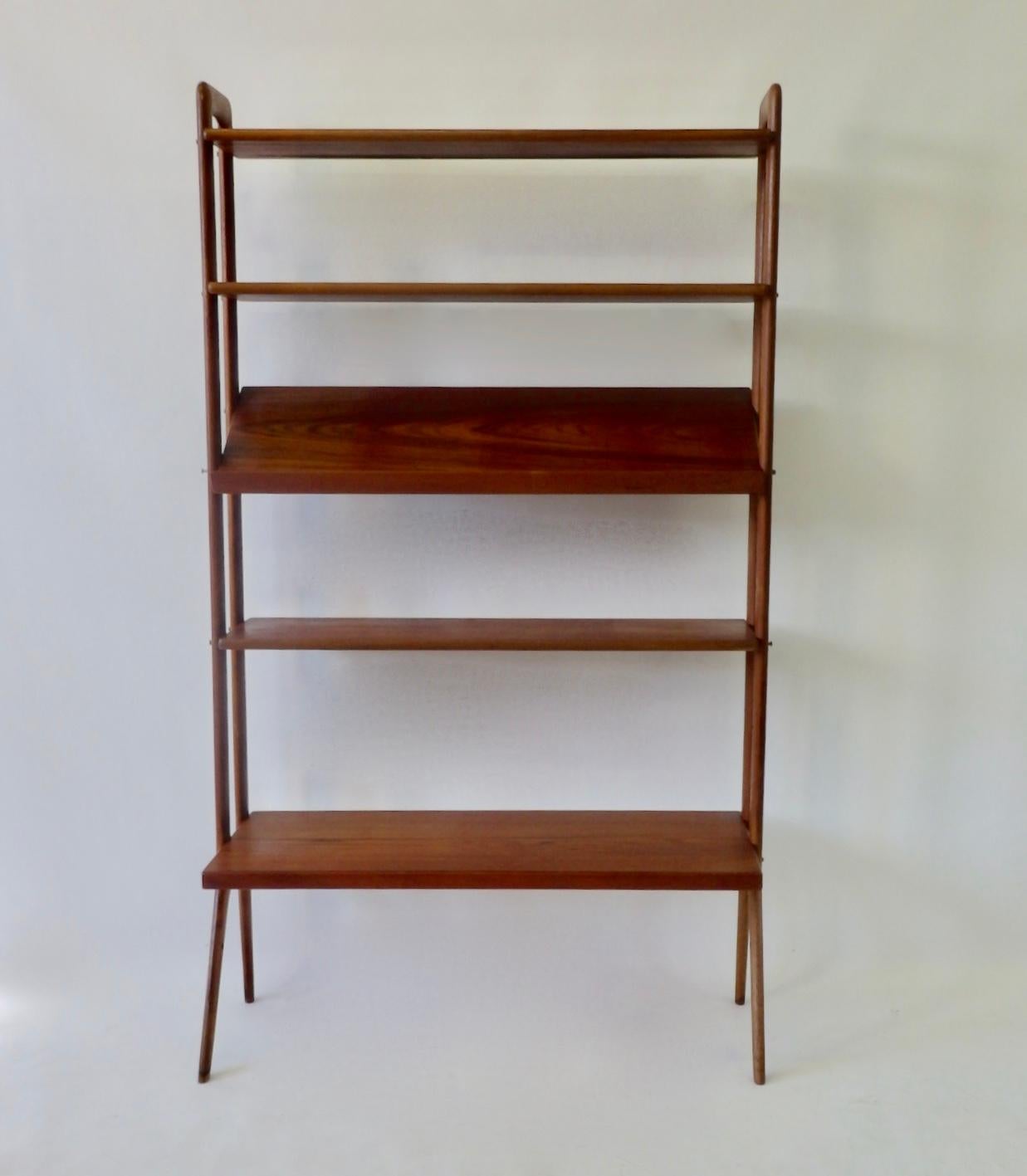 Kurt Ostervig Povl Dinesen Danish Teak Adjustable Bookshelf with Display Shelf 1