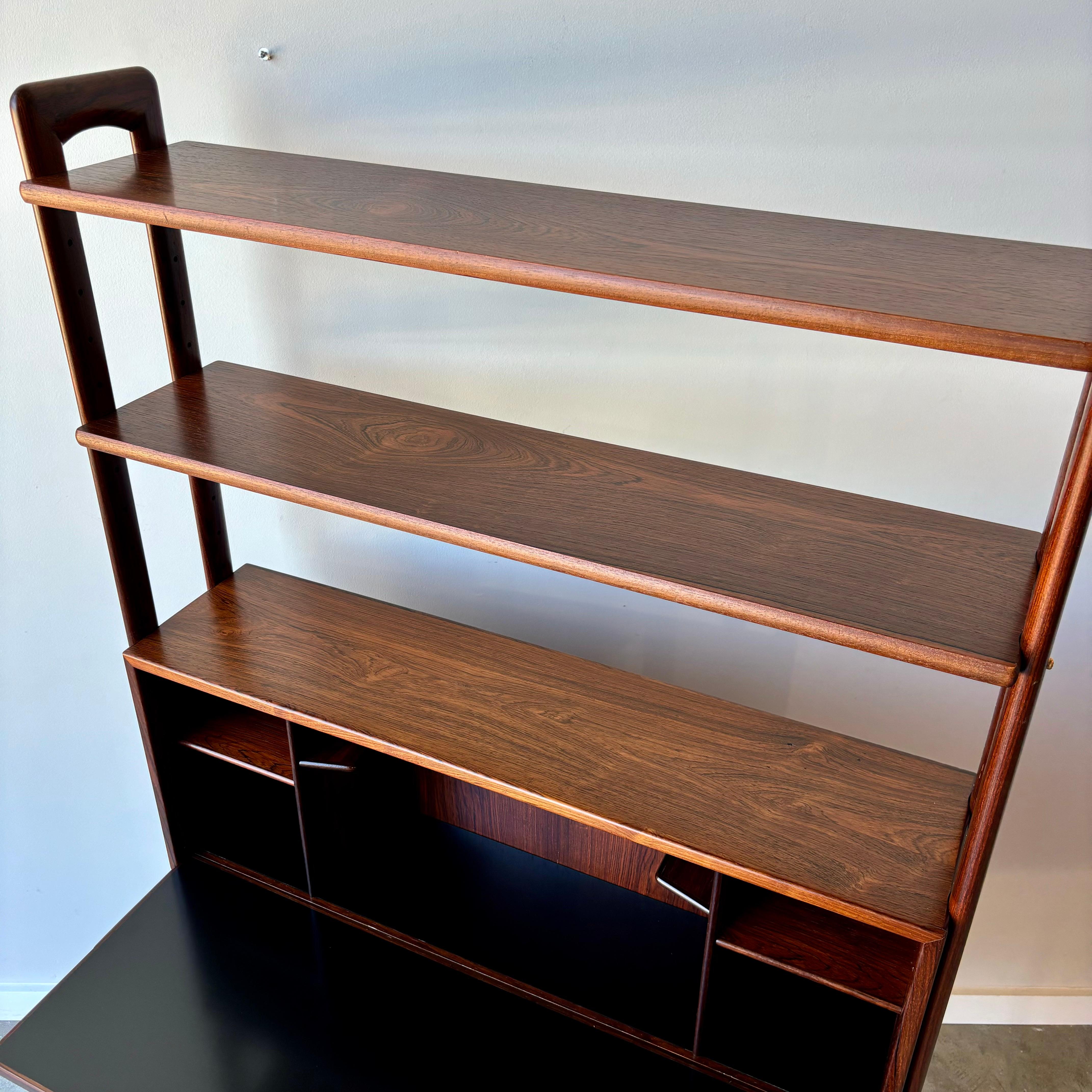 20th Century Kurt Ostervig Rosewood Bookcase with Secretary, 1960s KP Mobler