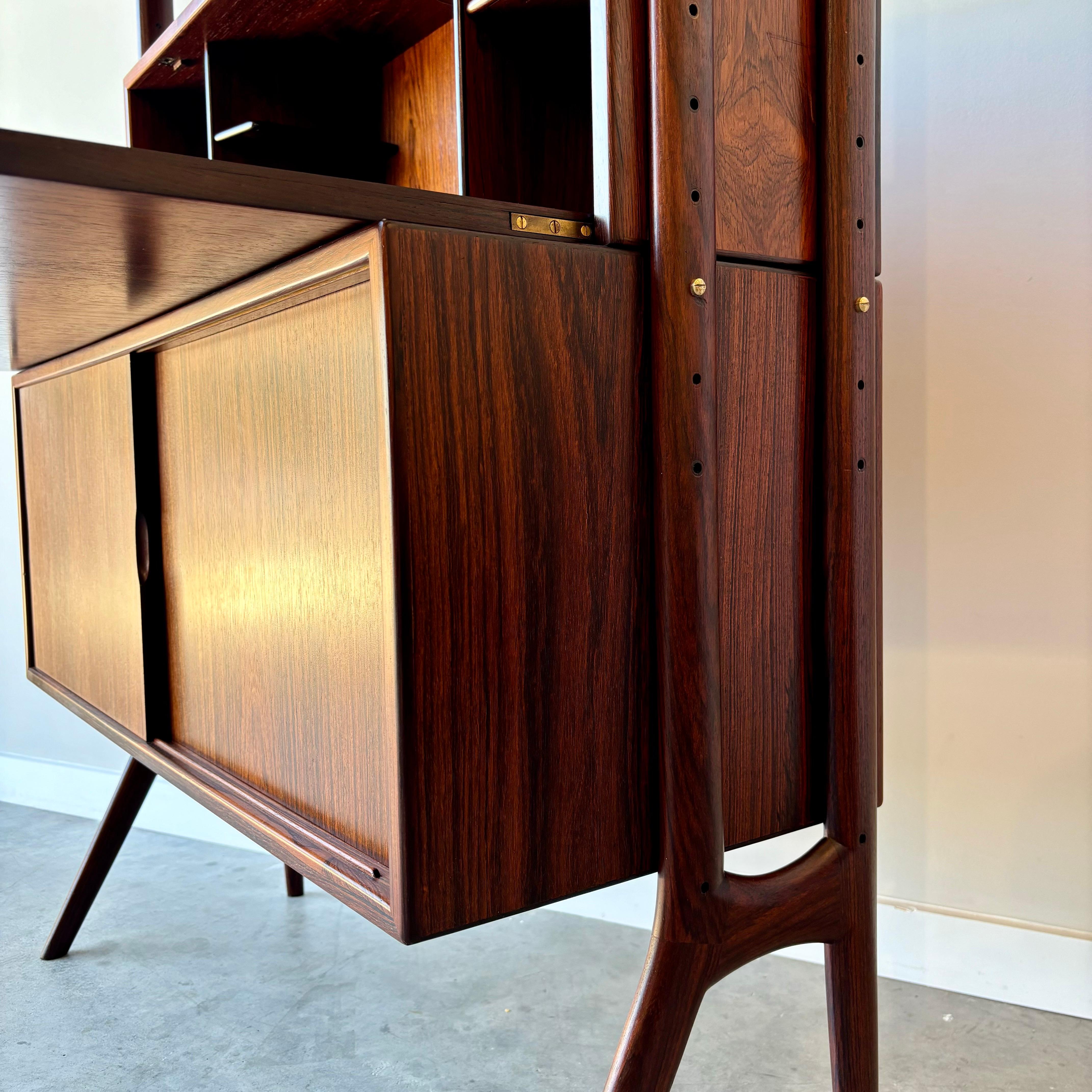 Kurt Ostervig Rosewood Bookcase with Secretary, 1960s KP Mobler 1