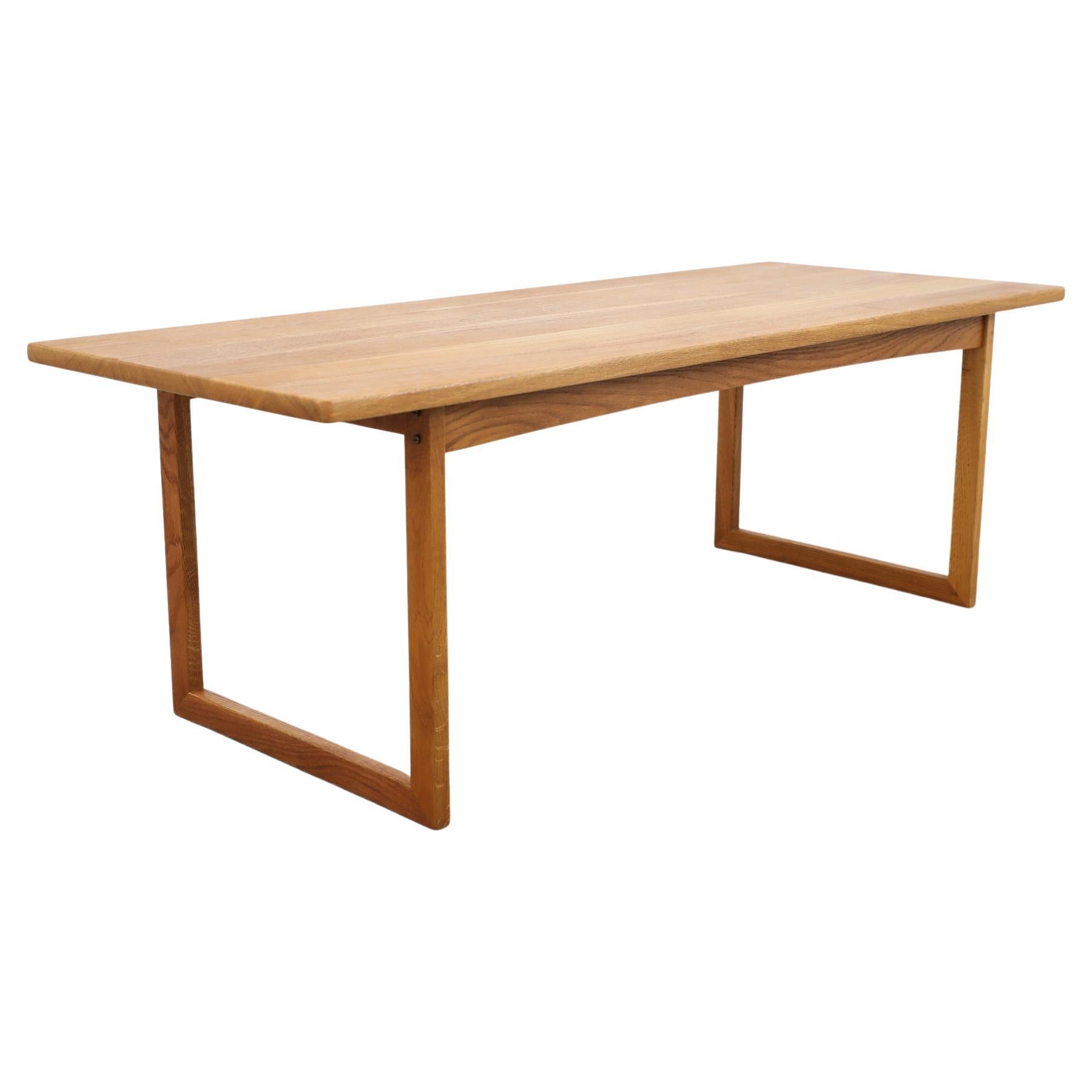 Kurt Ostervig Style Oak Coffee Table with Rounded Corners and U-Shaped Legs For Sale