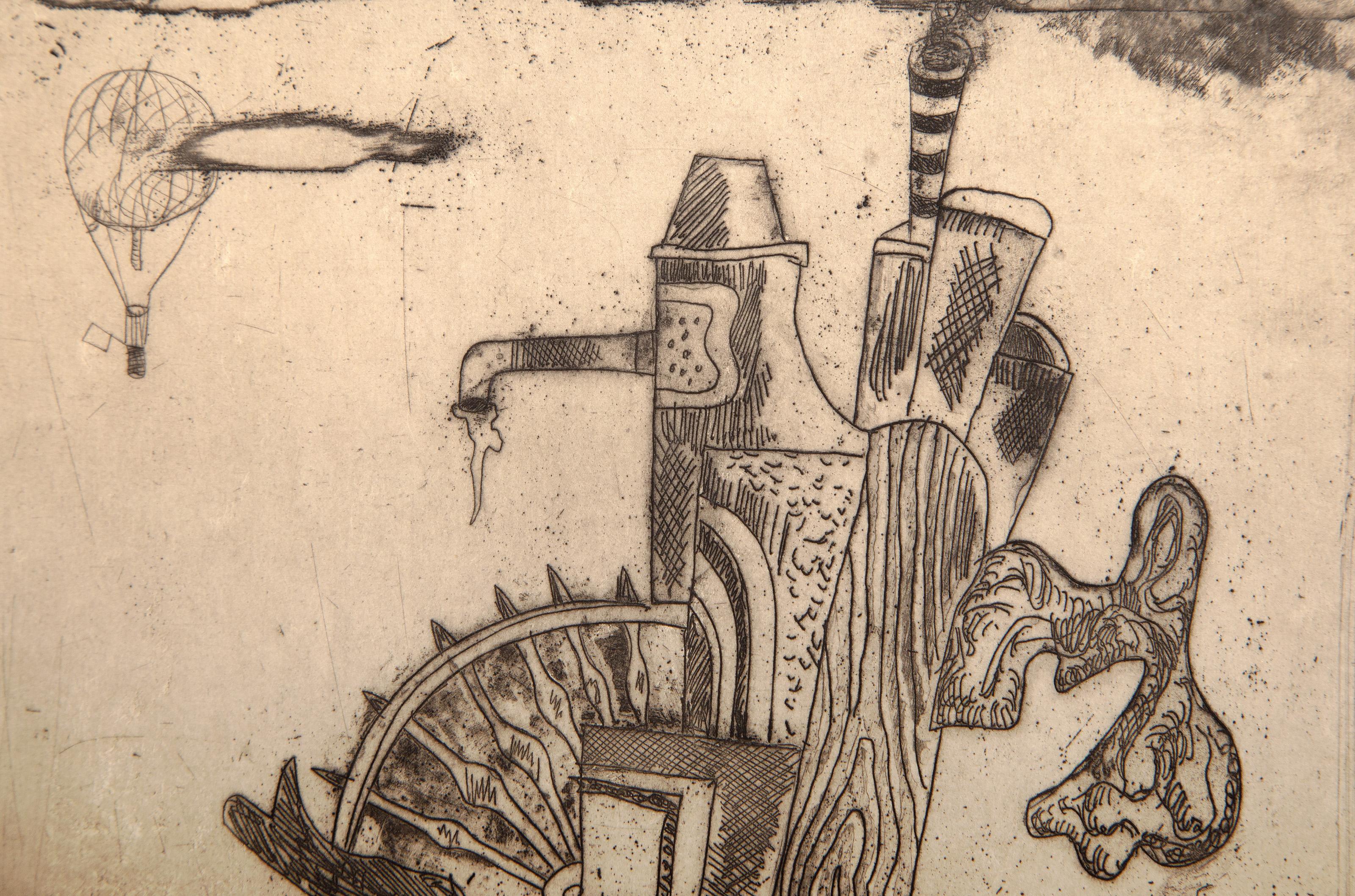Cardiaques Protuberances, gravure surréaliste de Kurt Seligmann en vente 2