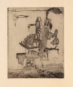 Protuberances Cardiaques, Surrealist Etching by Kurt Seligmann