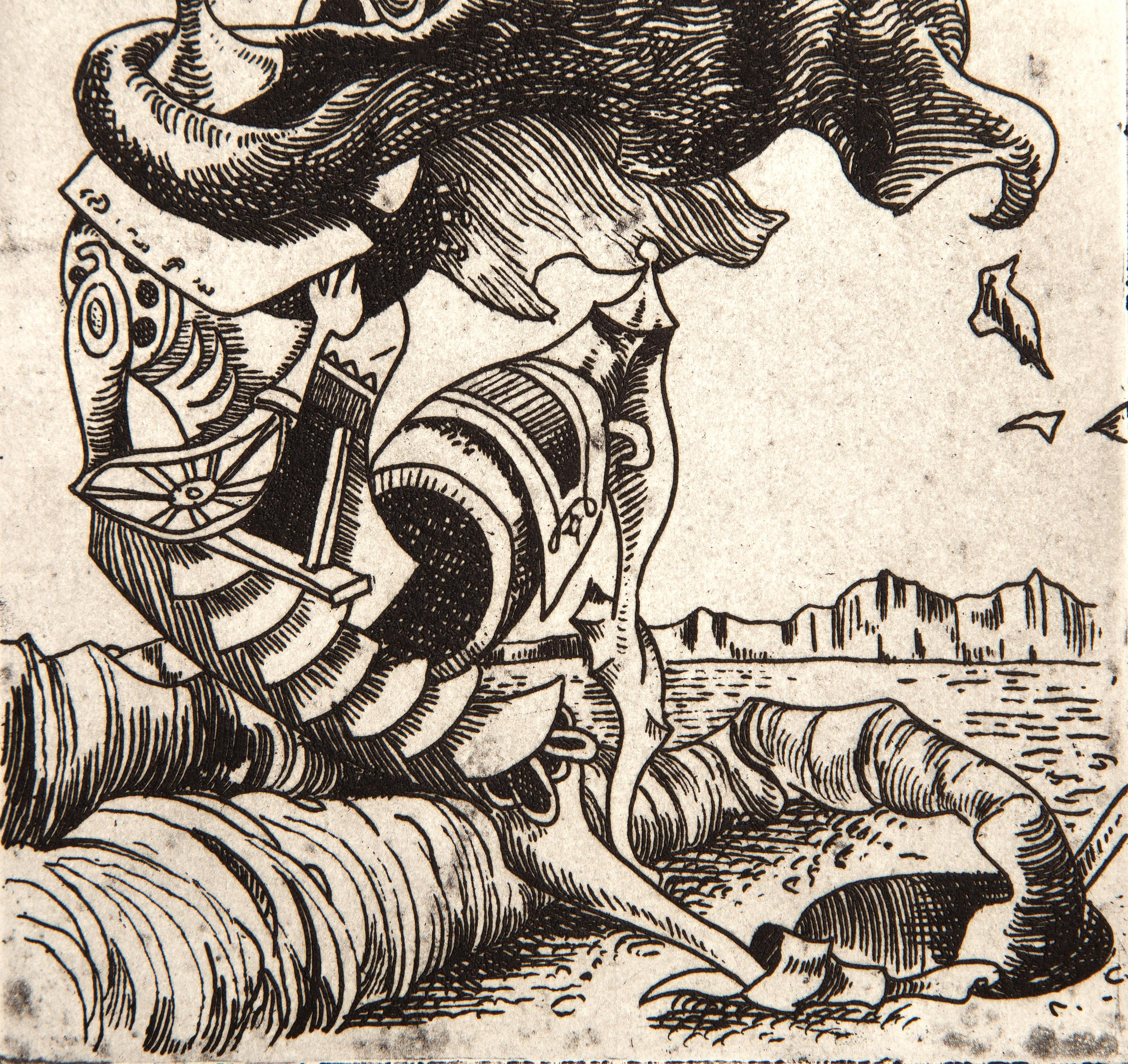 Sailing Ship, Surrealist Etching by Kurt Seligmann For Sale 1