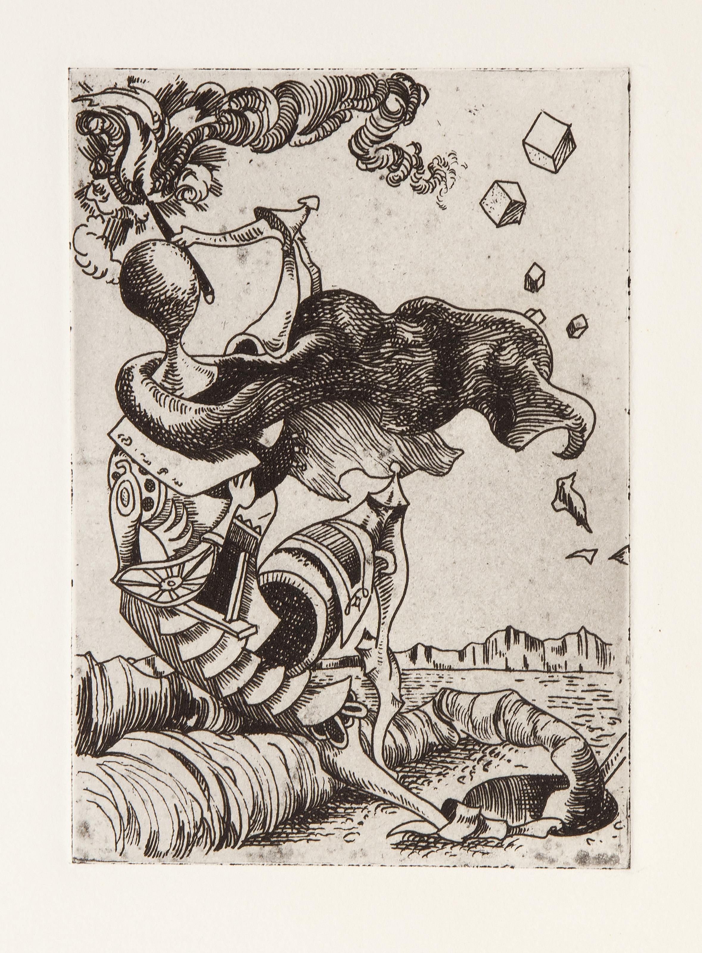  Kurt Seligmann, Swiss-American (1900 - 1962) -  Sailing Ship, Year: circa 1954, Medium: Etching, Image Size: 7 x 5 inches, Size: 14.75 x 11 in. (37.47 x 27.94 cm), Description: From the collection of the late Larry Saphire.
